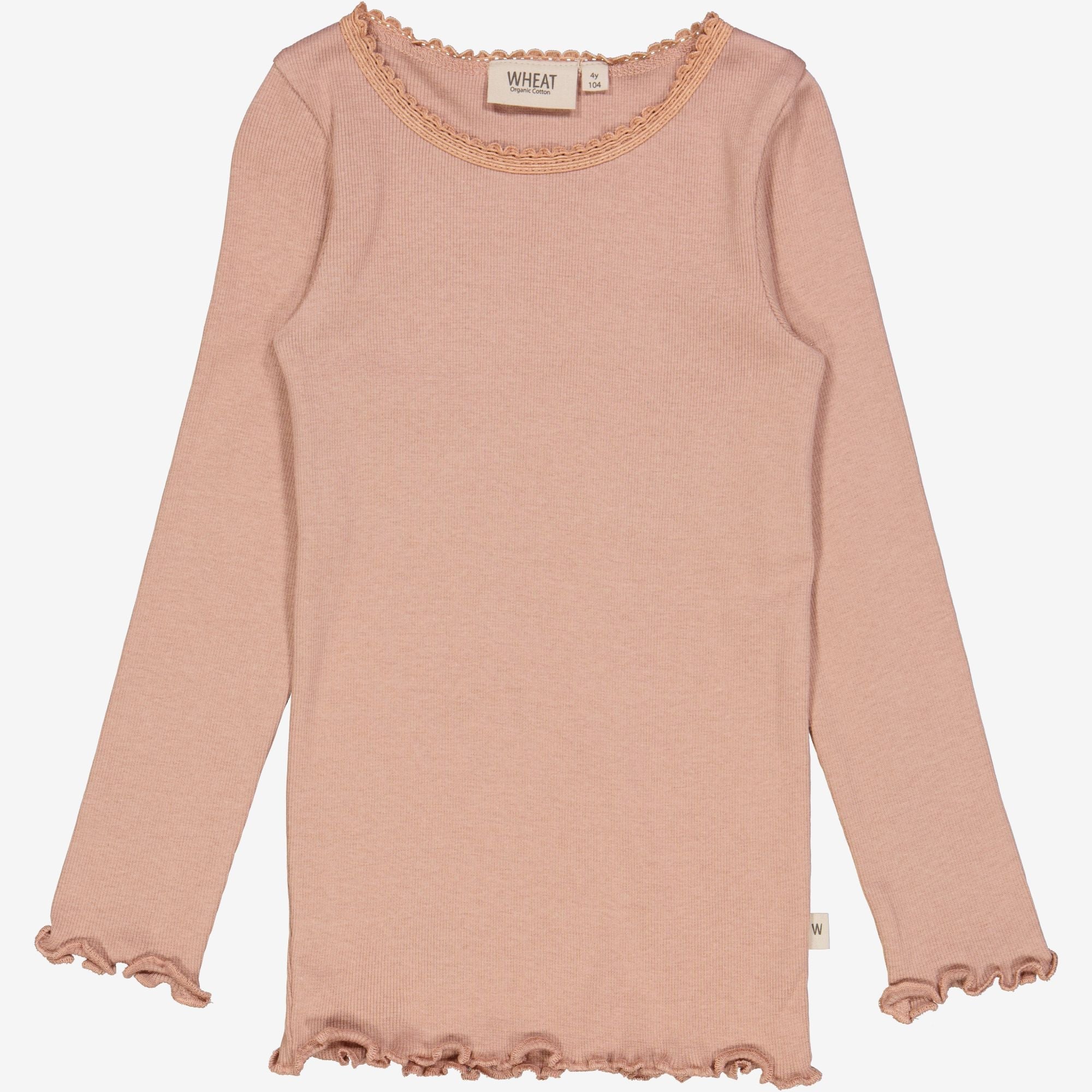 Wheat Main Langærmet Blonde Rib T-shirt Jersey Tops and T-Shirts 2031 rose dawn