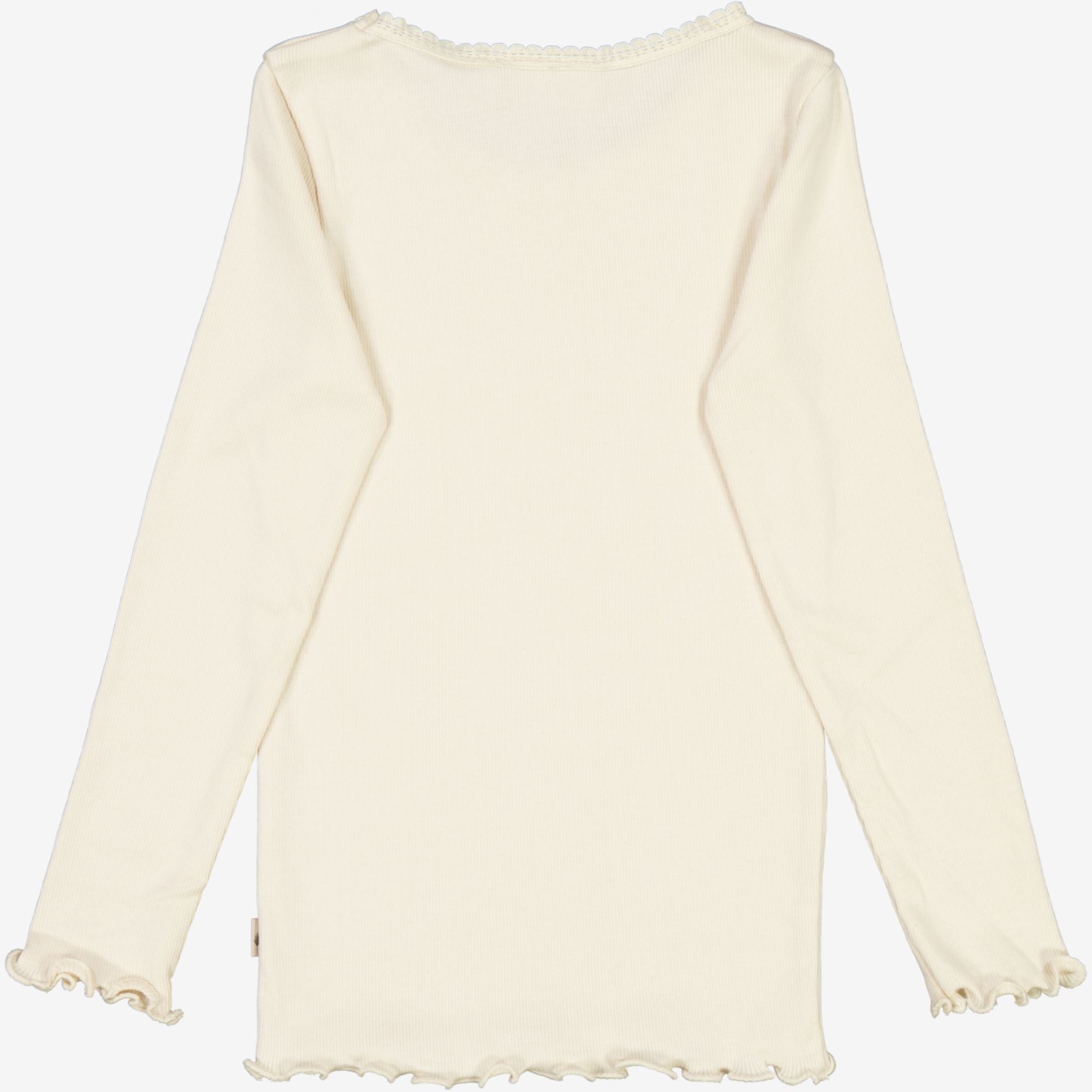 Langærmet Blonde Rib T-shirt - eggshell