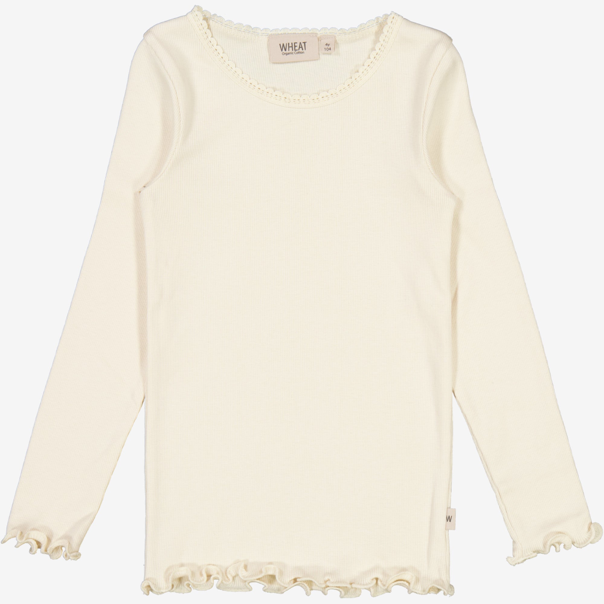 Wheat Main Langærmet Blonde Rib T-shirt Jersey Tops and T-Shirts 3129 eggshell 