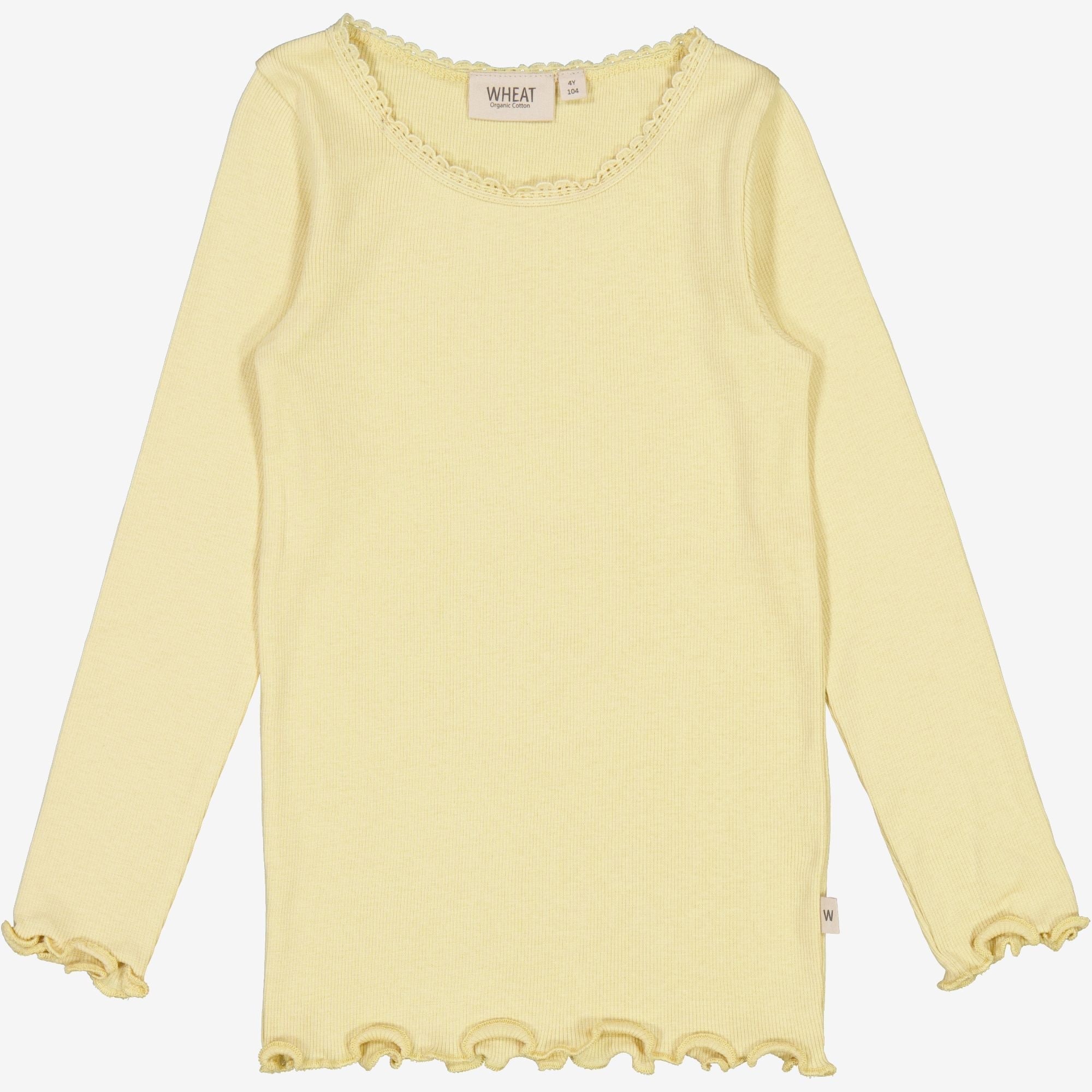 Wheat Main Langærmet Blonde Rib T-shirt Jersey Tops and T-Shirts 5106 yellow dream