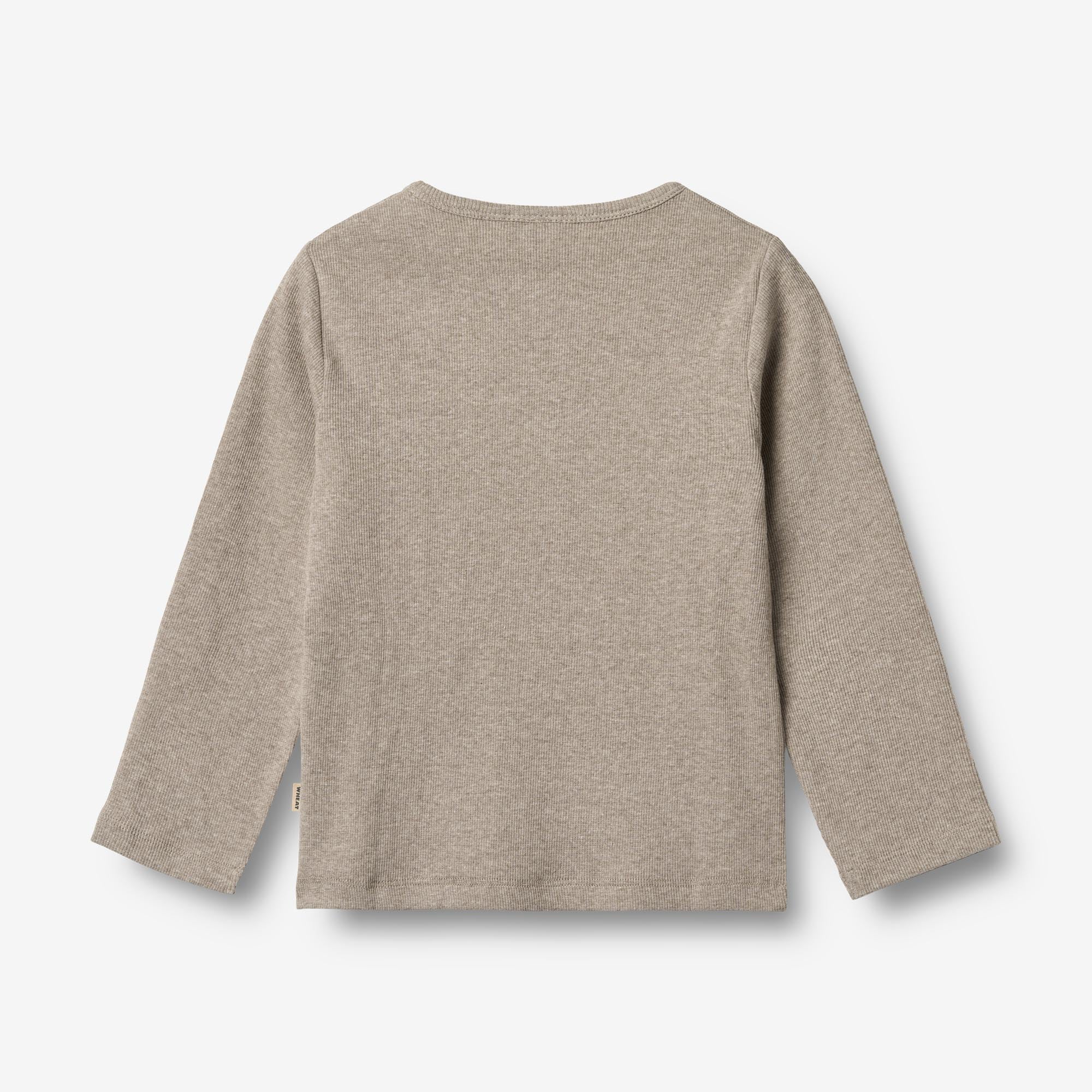 Langærmet Rib T-Shirt Milo - gravel melange