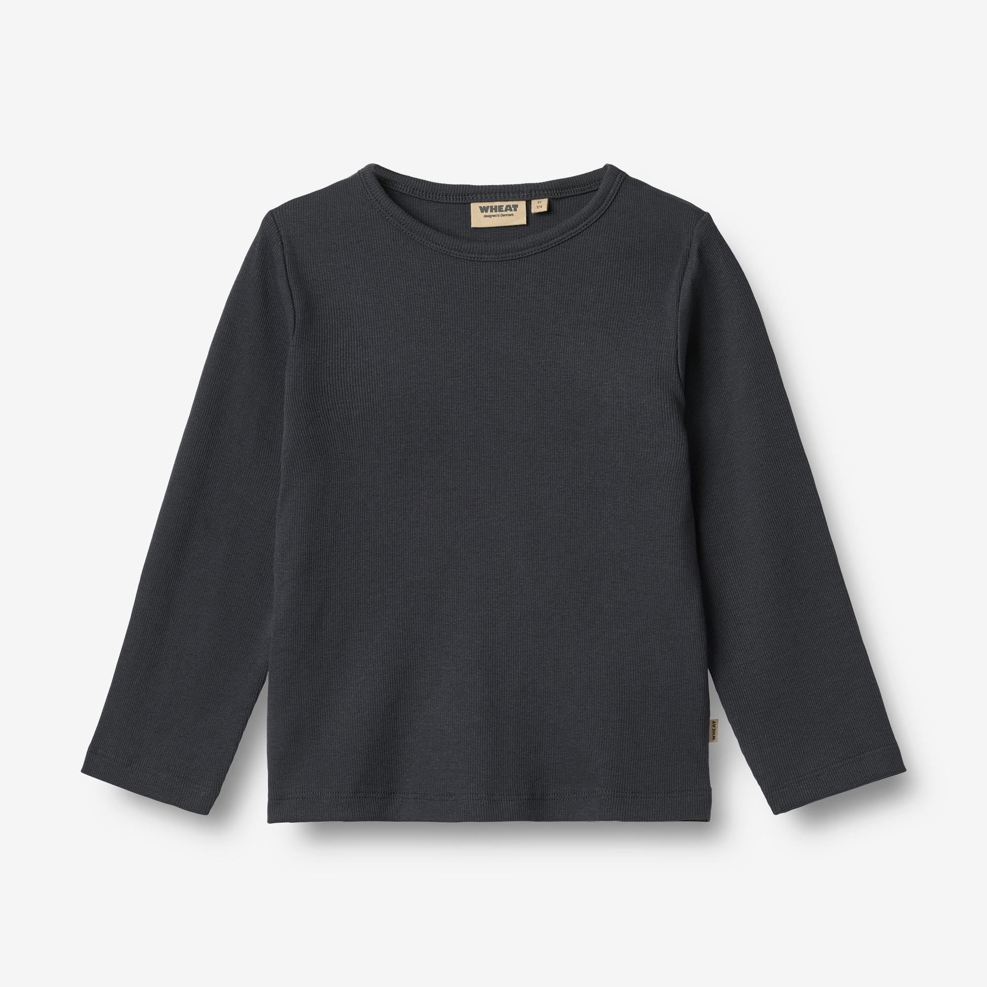 Wheat Main Langærmet Rib T-Shirt Milo Jersey Tops and T-Shirts 1432 navy