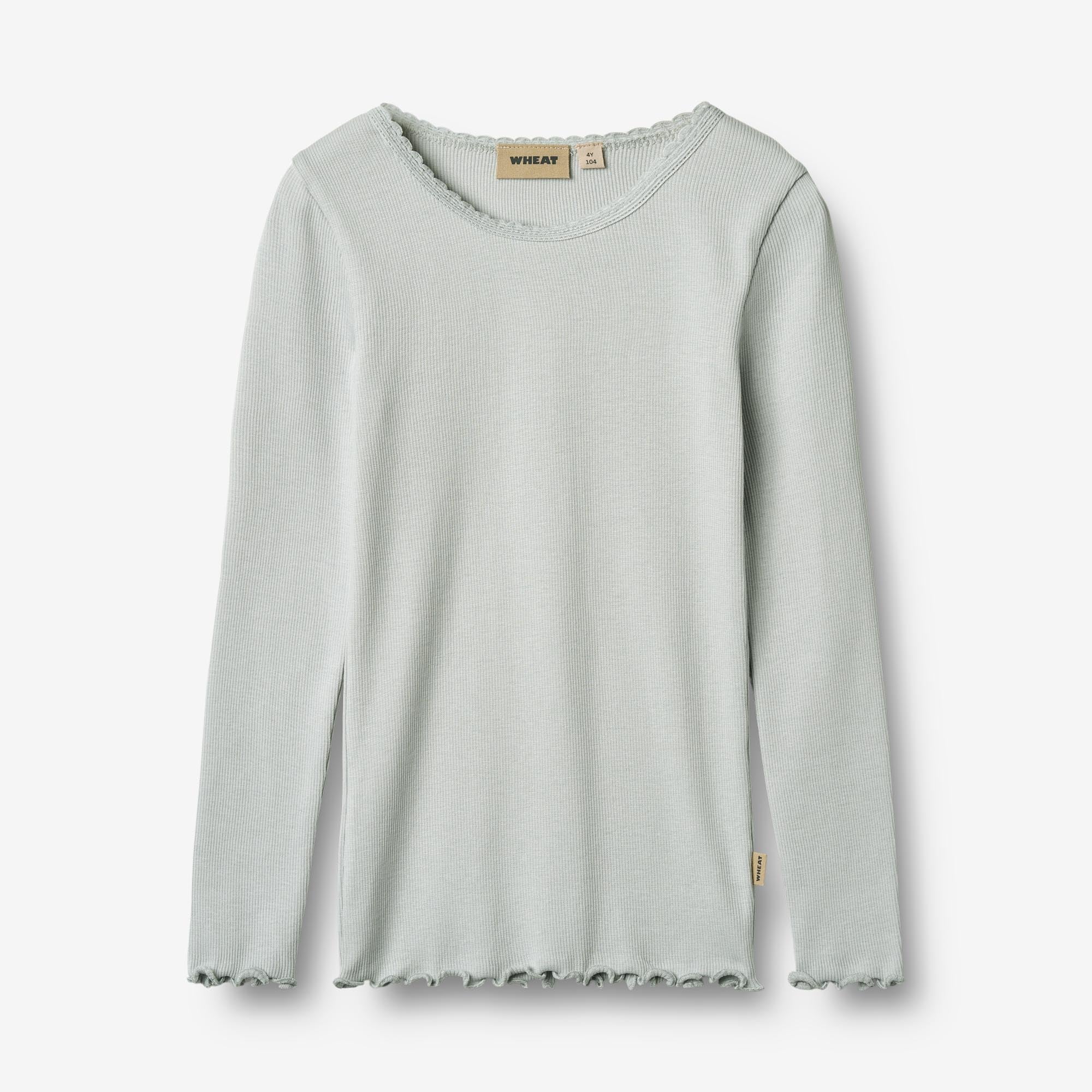 Wheat Main Langærmet Rib T-Shirt Reese T-Shirt 1560 soft blue