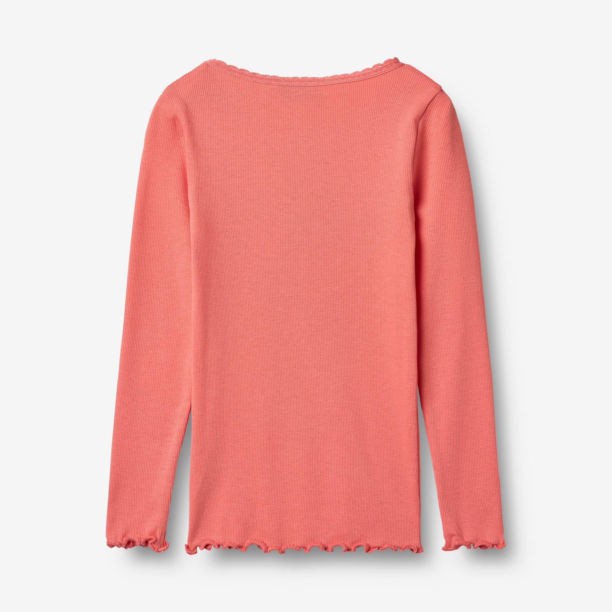 Langærmet Rib T-Shirt Reese - light coral