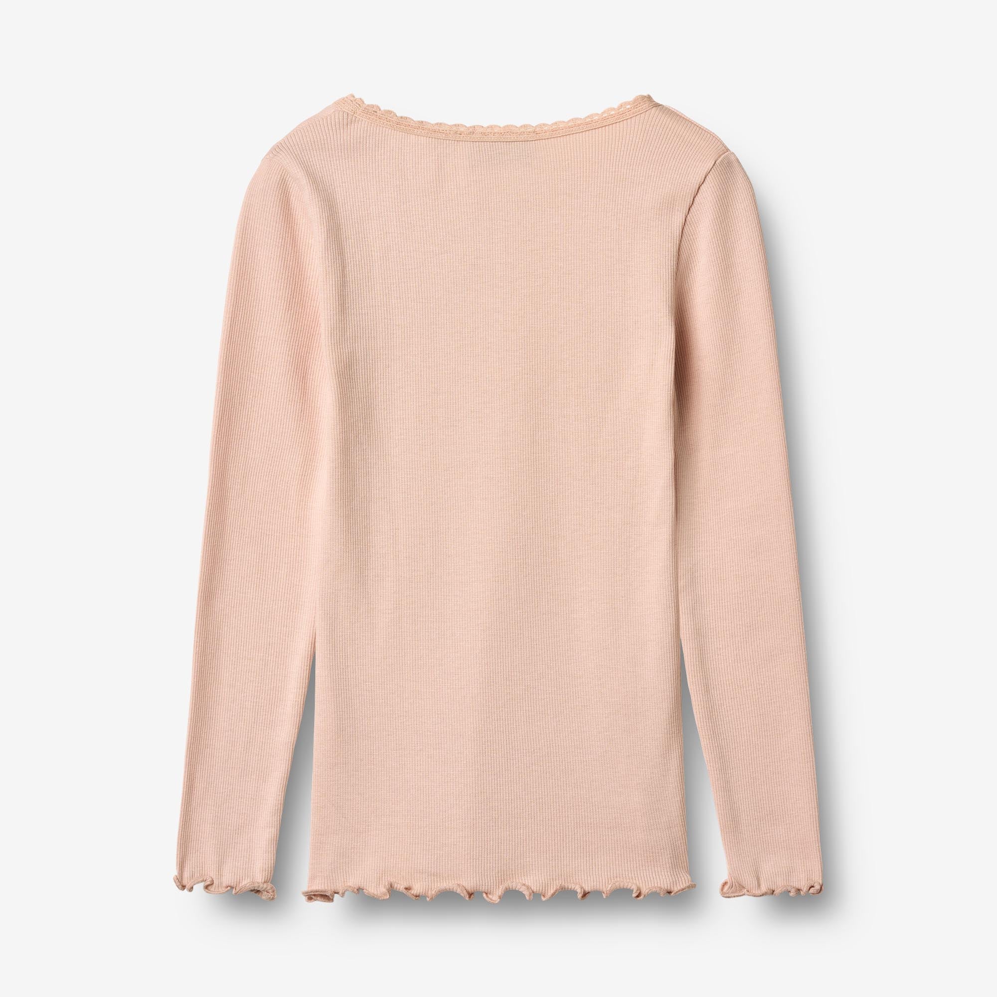 Langærmet Rib T-Shirt Reese - powder