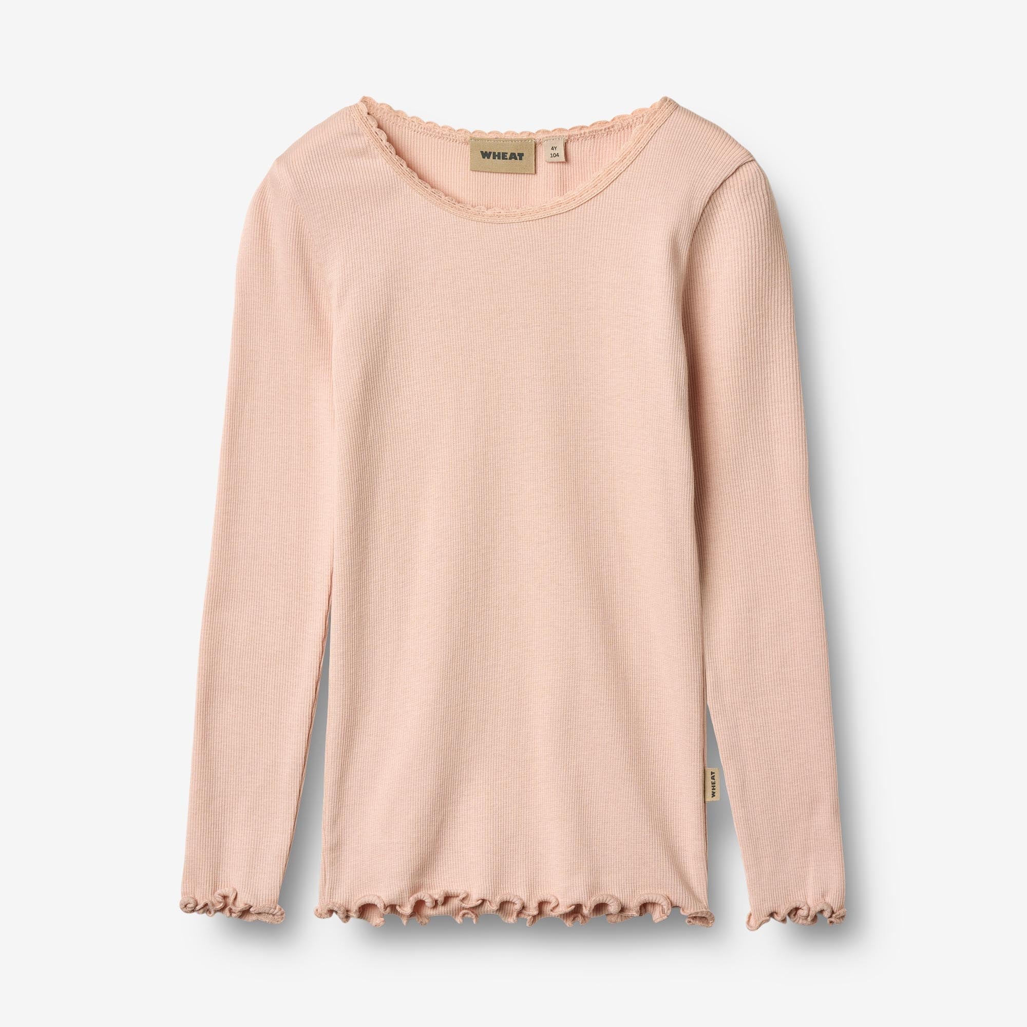 Wheat Main Langærmet Rib T-Shirt Reese T-Shirt 2400 powder