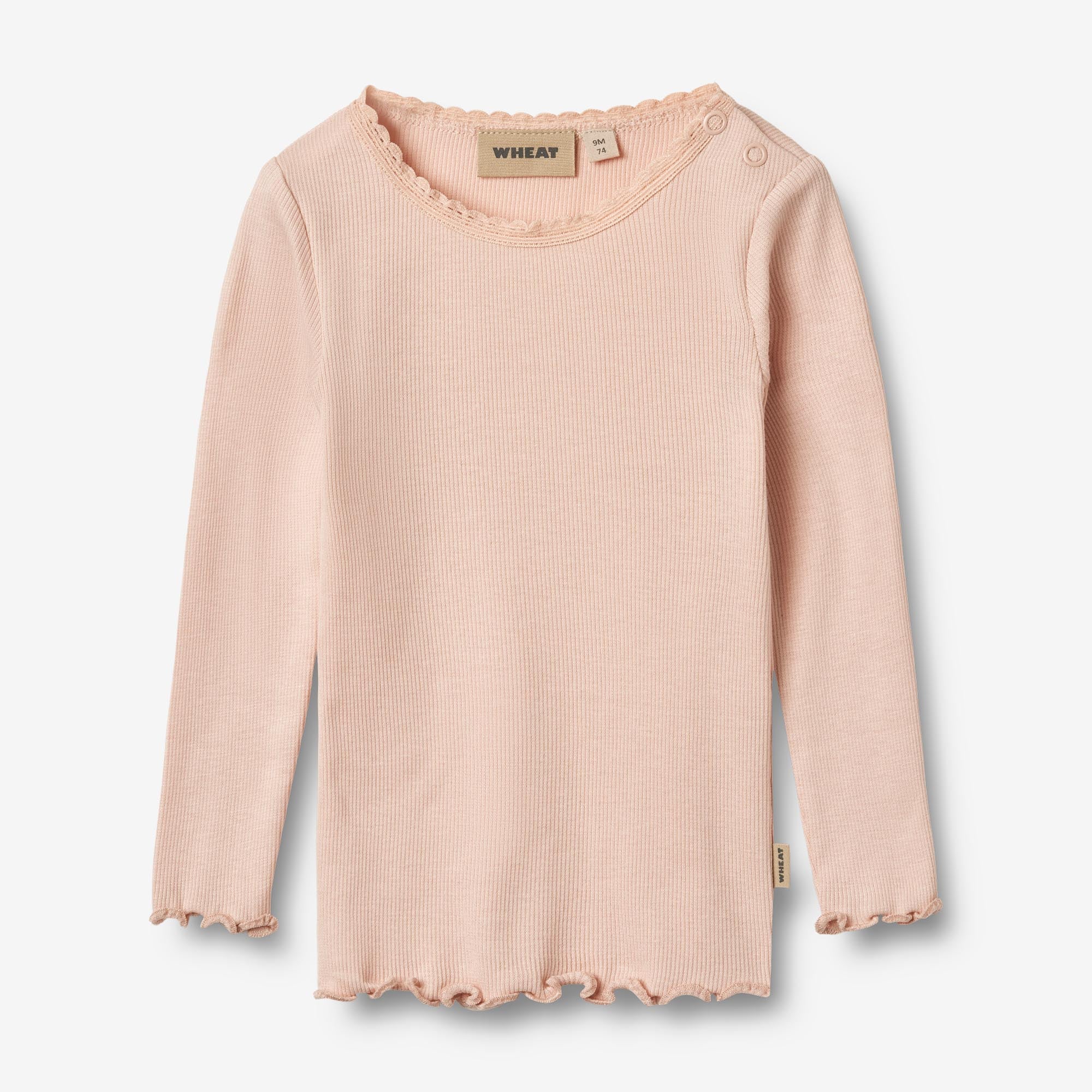 Wheat Main Langærmet Rib T-Shirt Reese T-Shirt 2400 powder
