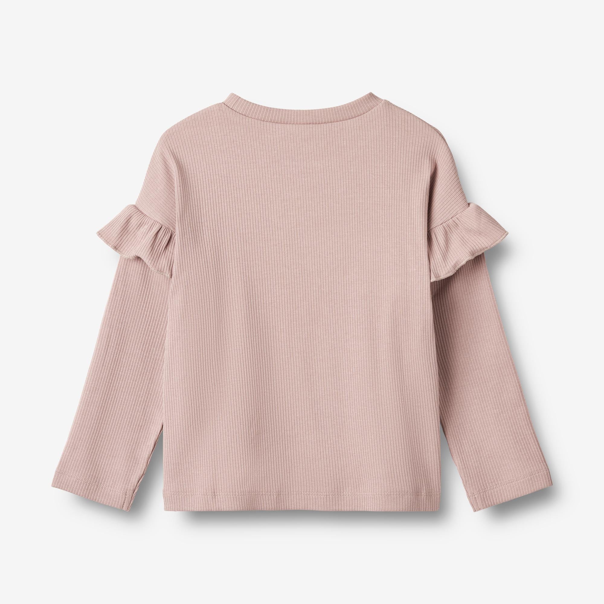 Langærmet Rib T-shirt Belinda - dry rose