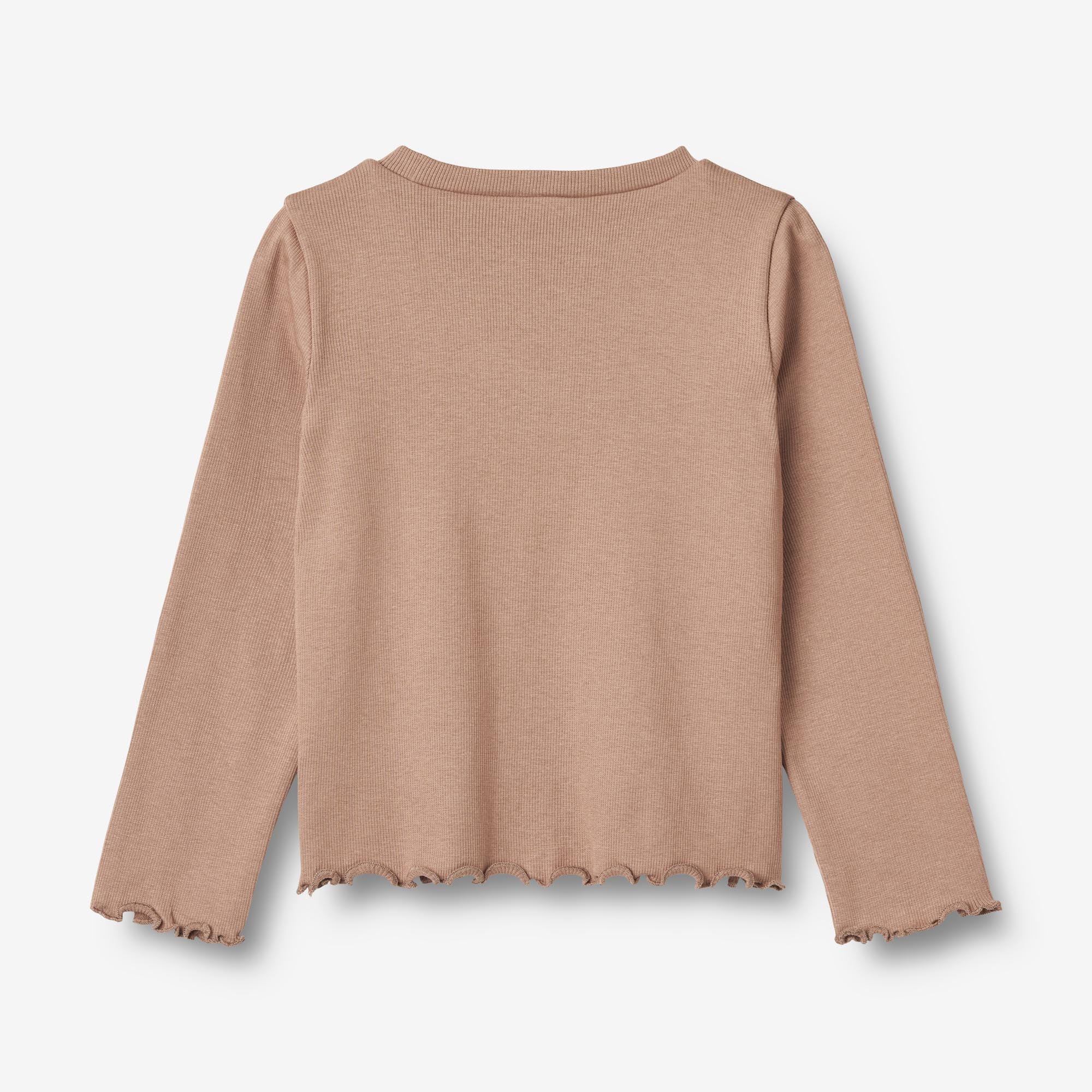 Langærmet Rib T-shirt Else - nougat rose