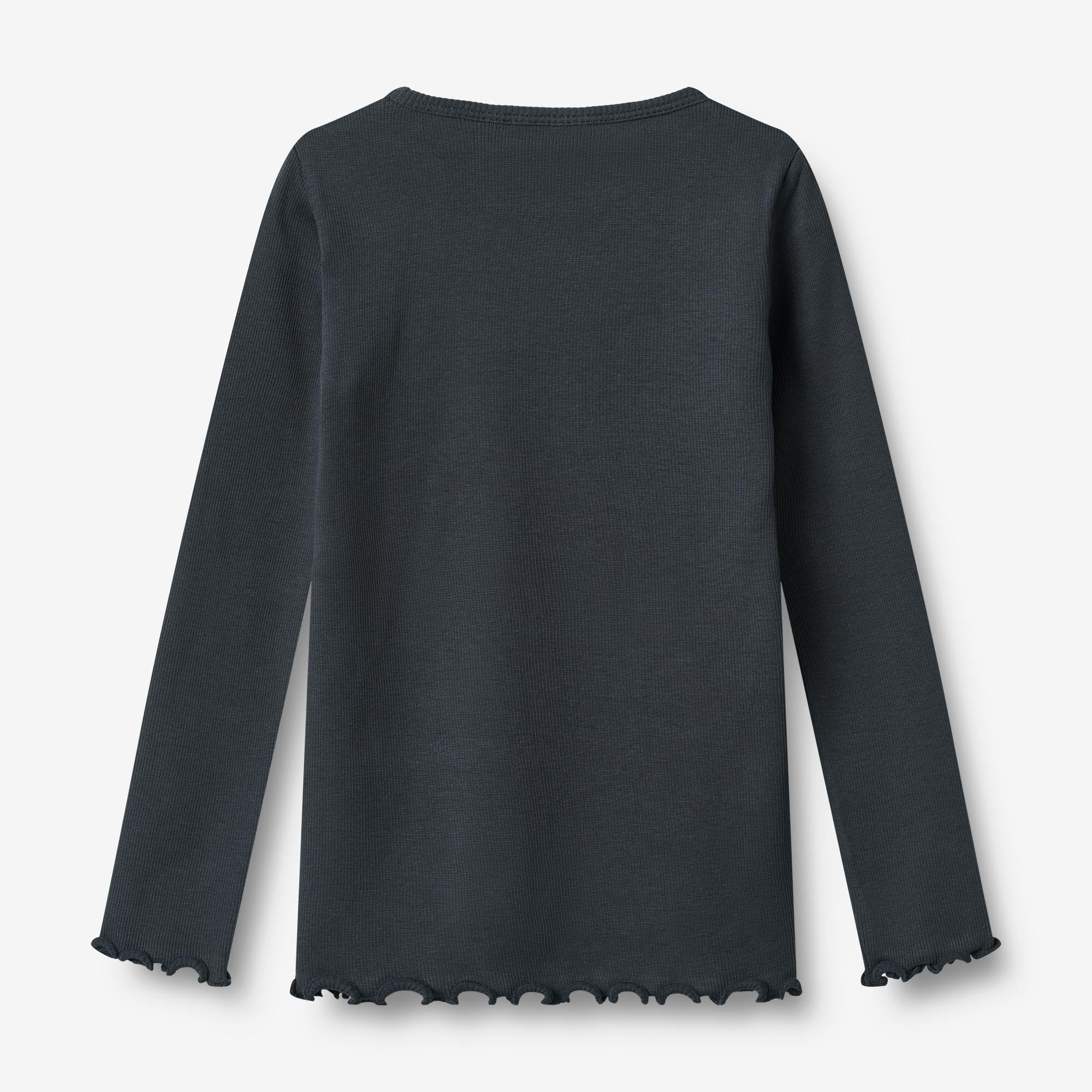 Langærmet Rib T-shirt Ida - navy