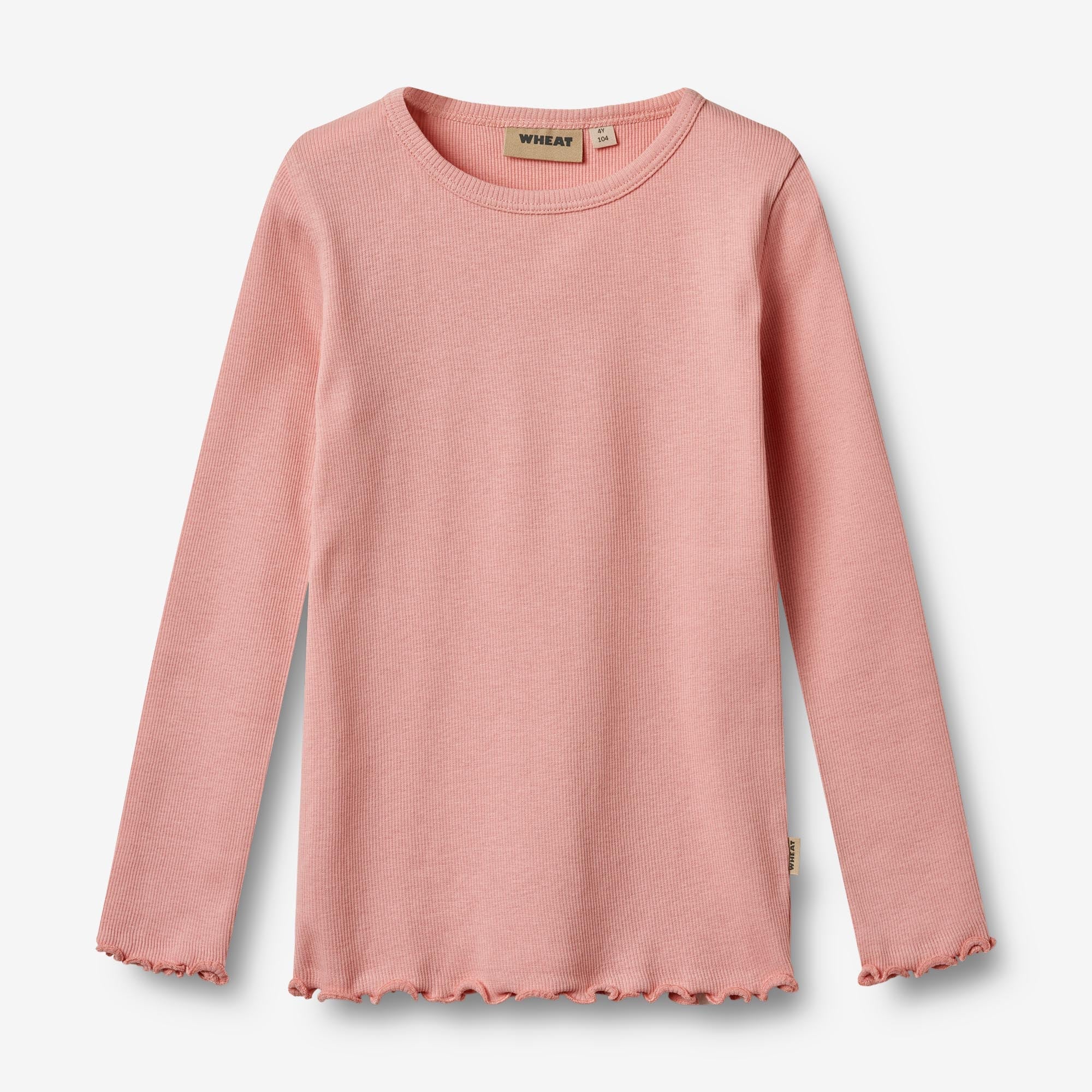 Wheat Main Langærmet Rib T-shirt Ida T-Shirt 2026 rose