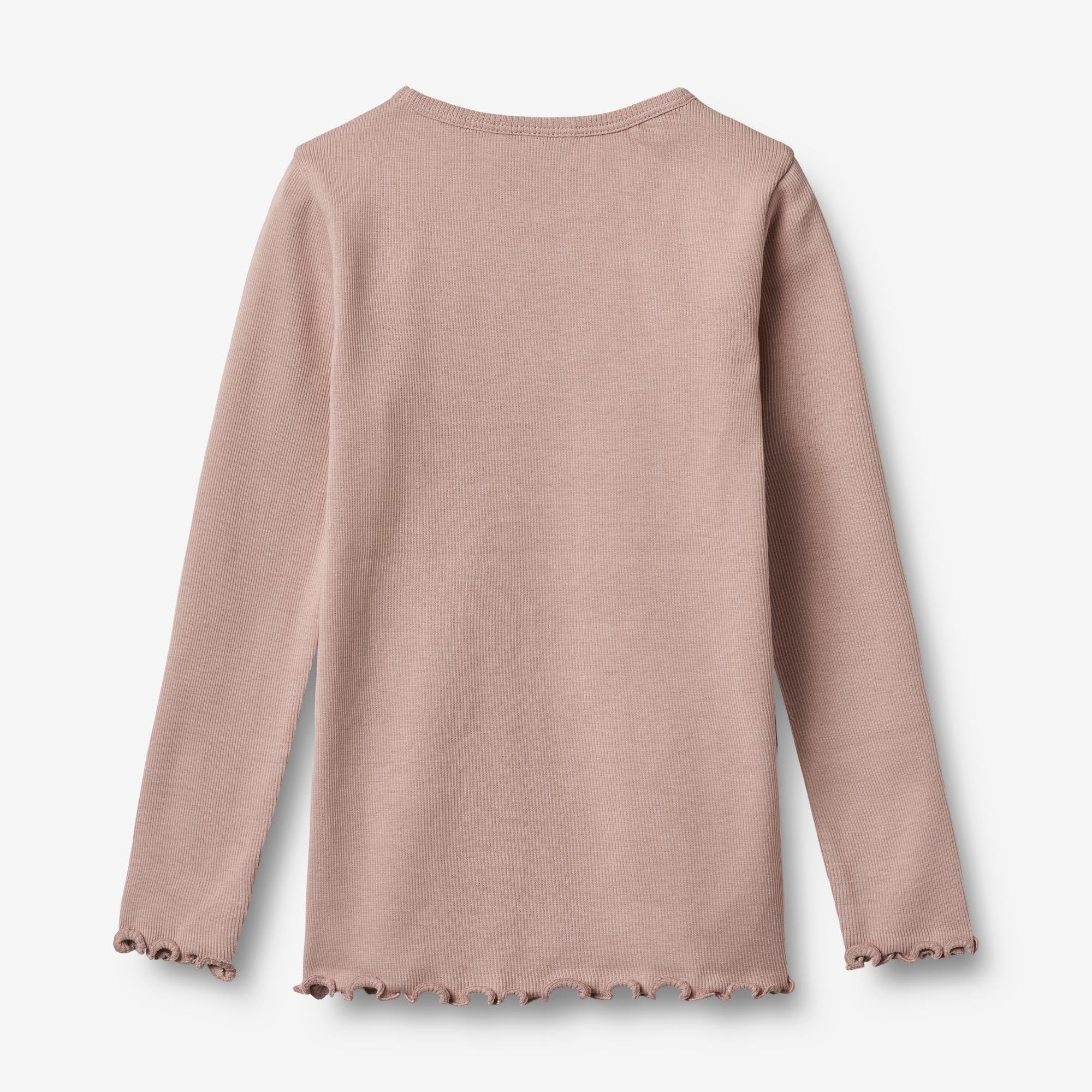 Langærmet Rib T-shirt Ida - rose powder