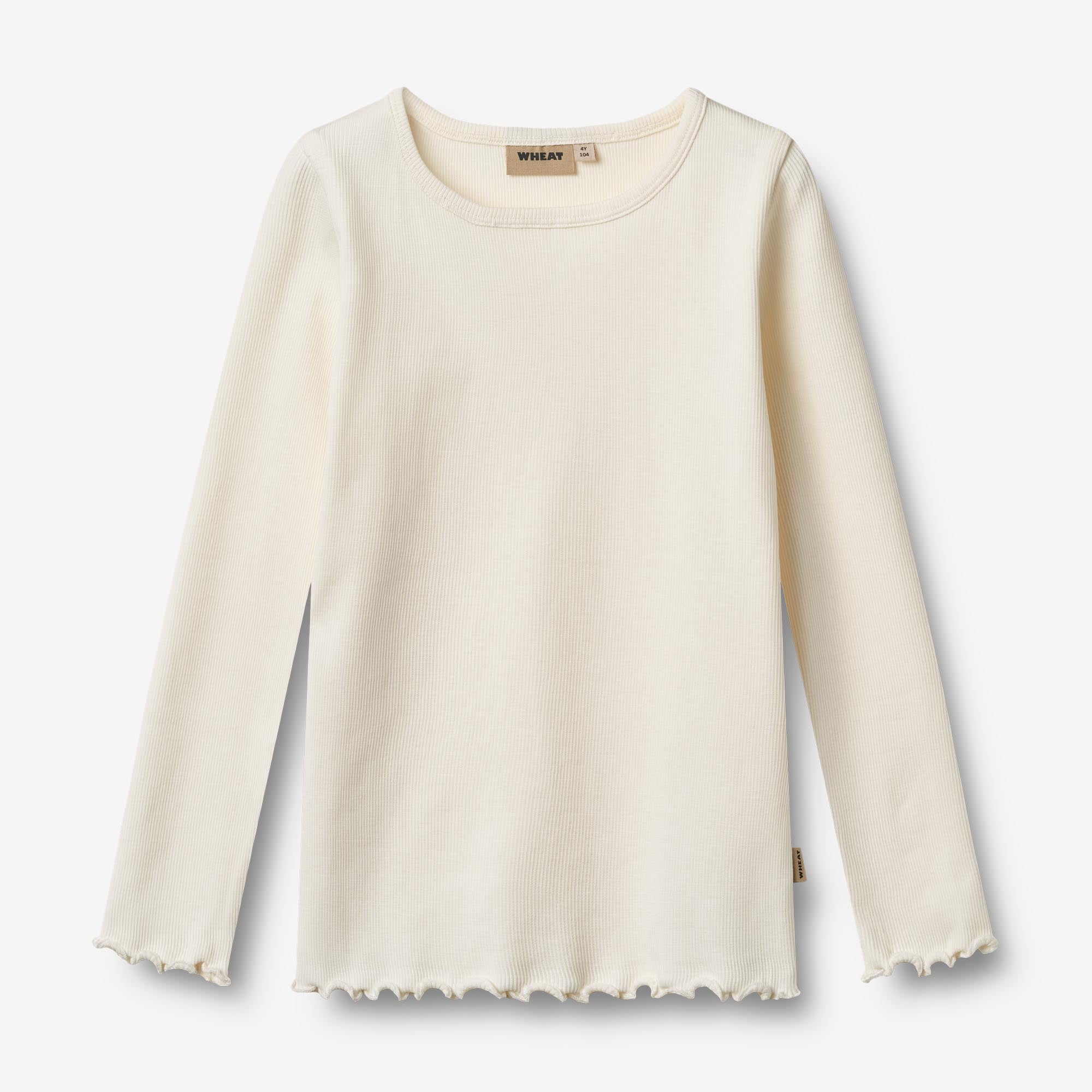 Wheat Main Langærmet Rib T-shirt Ida T-Shirt 3182 ivory 