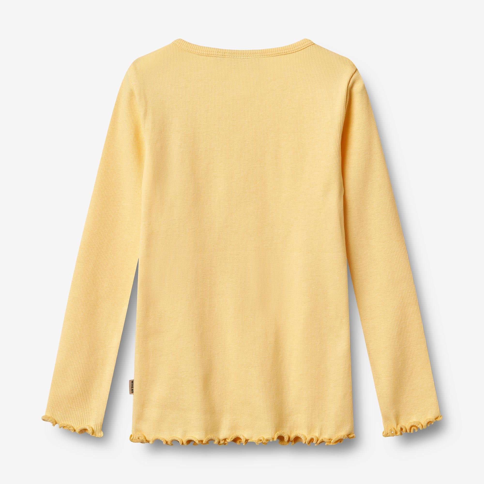 Langærmet Rib T-shirt Ida - golden yellow