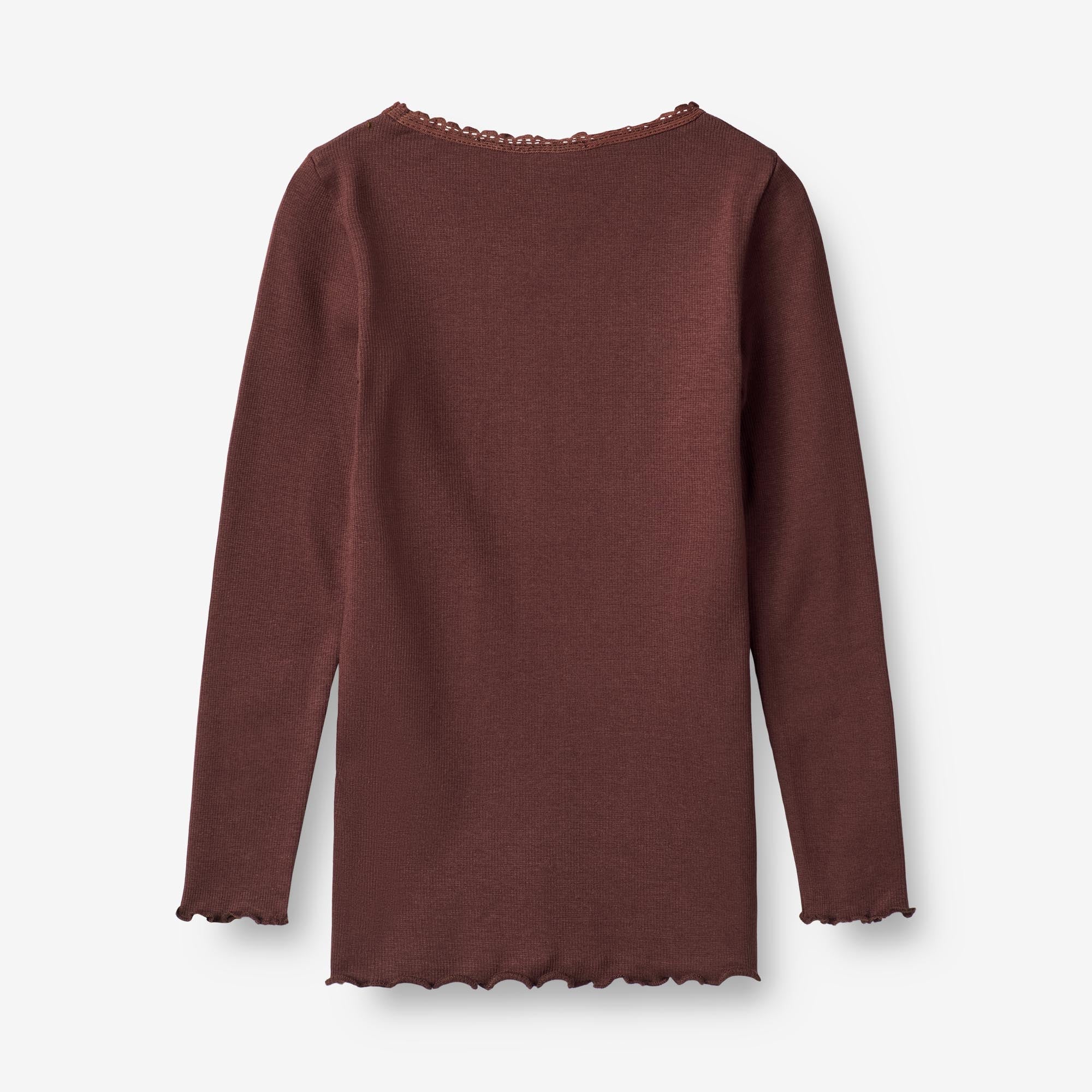 Langærmet Rib T-shirt Reese - aubergine