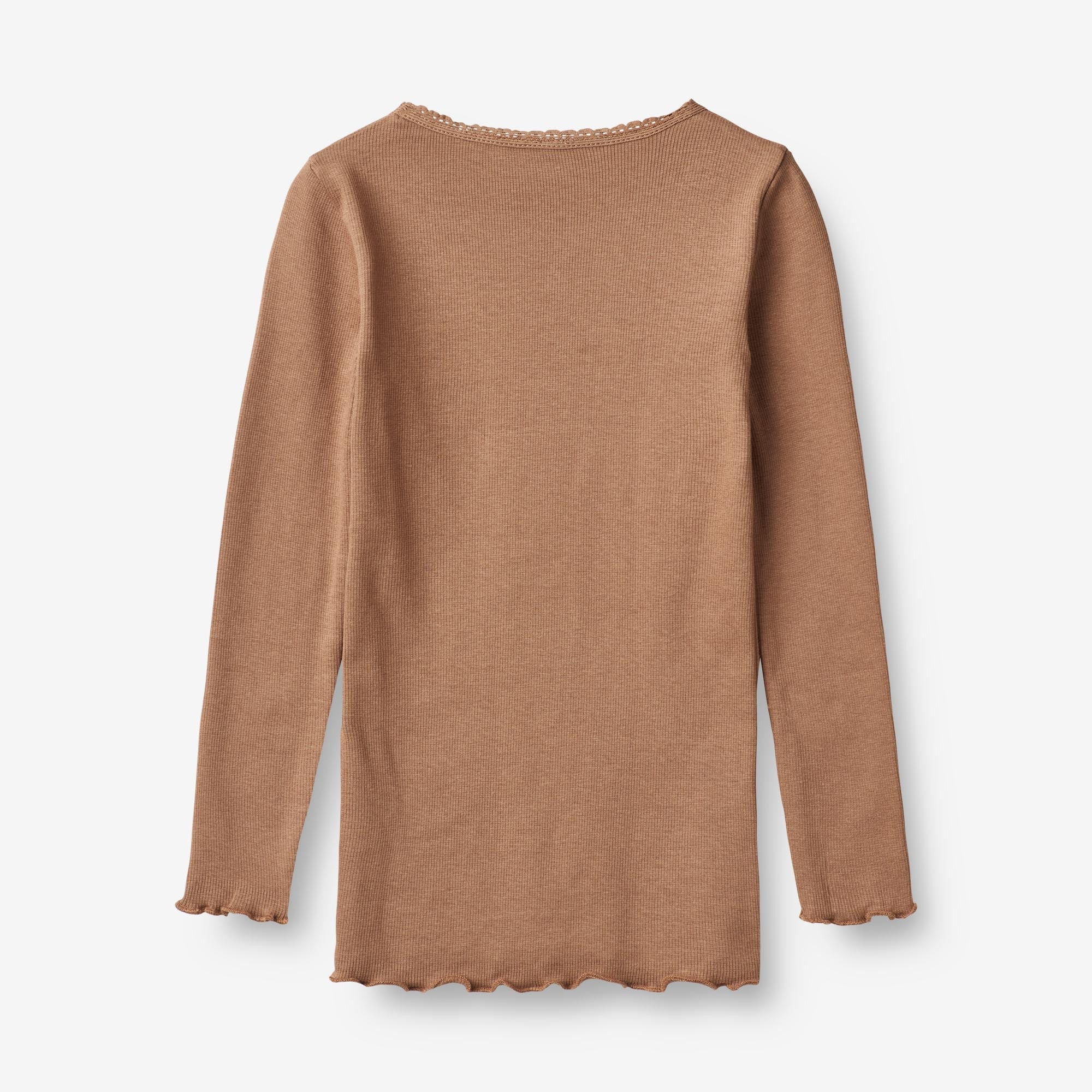 Langærmet Rib T-shirt Reese - berry dust