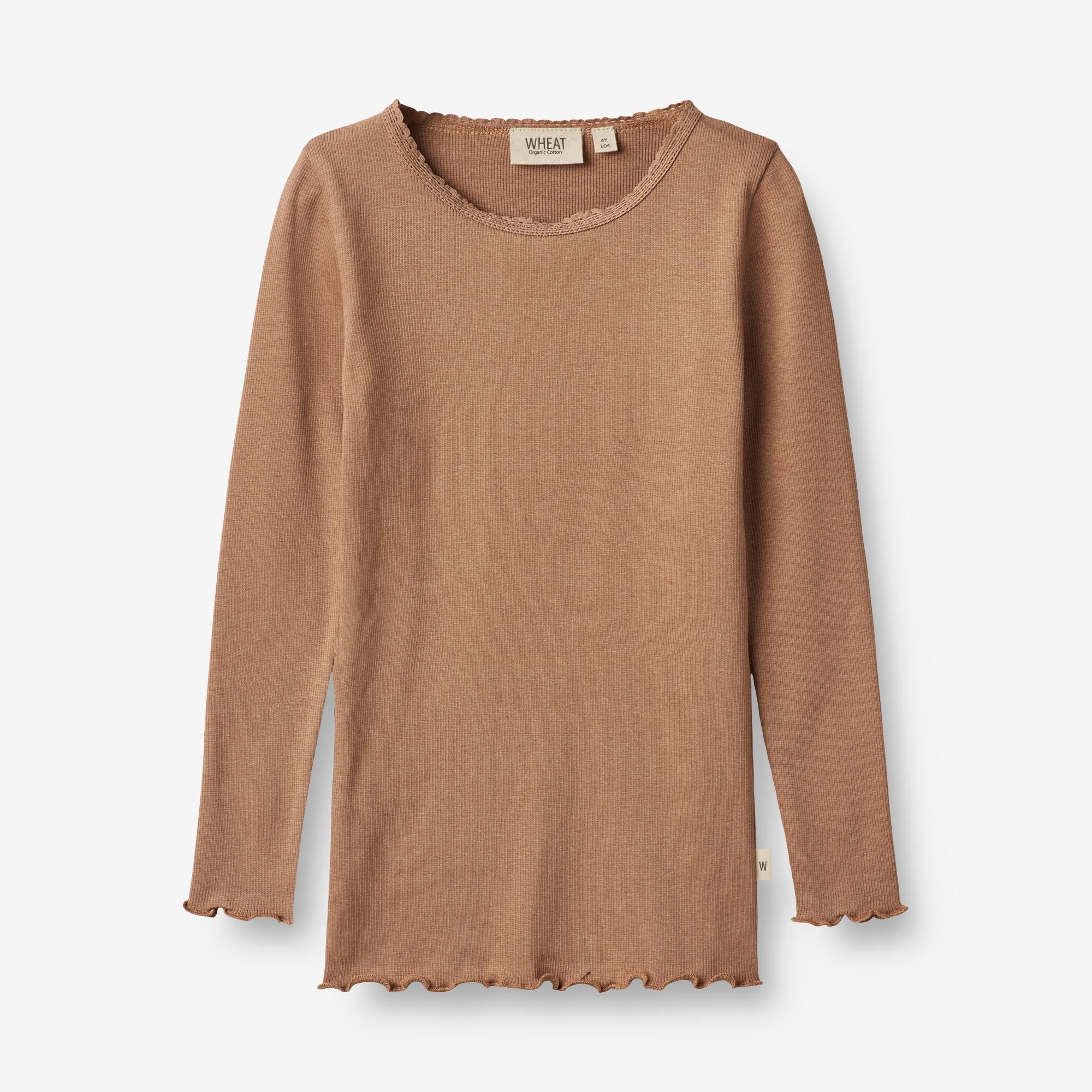 Wheat Main  Langærmet Rib T-shirt Reese Jersey Tops and T-Shirts 2121 berry dust