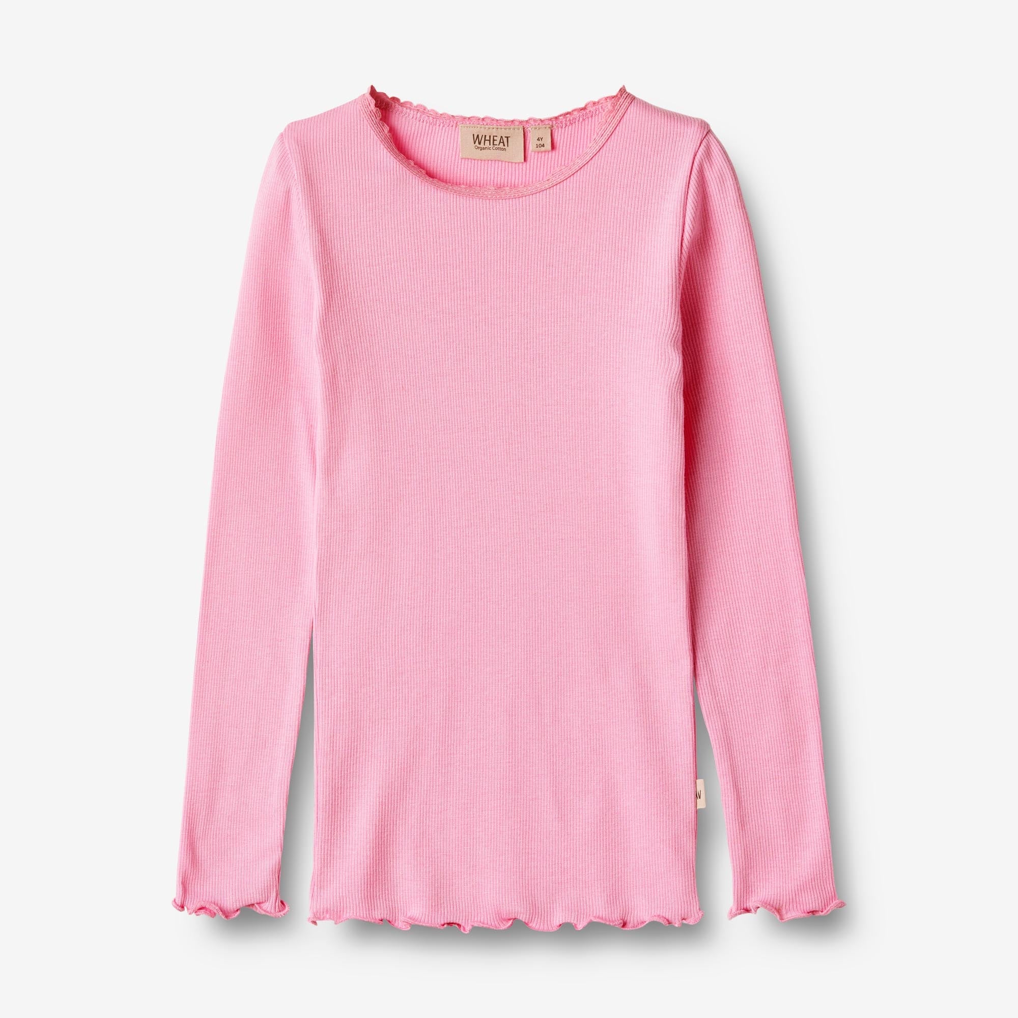 Wheat Main   Langærmet Rib T-shirt Reese Jersey Tops and T-Shirts 2356 pink