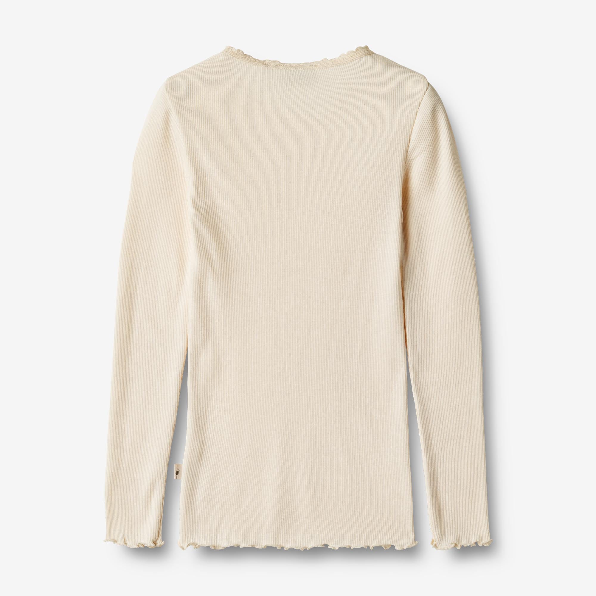 Langærmet Rib T-shirt Reese - cream
