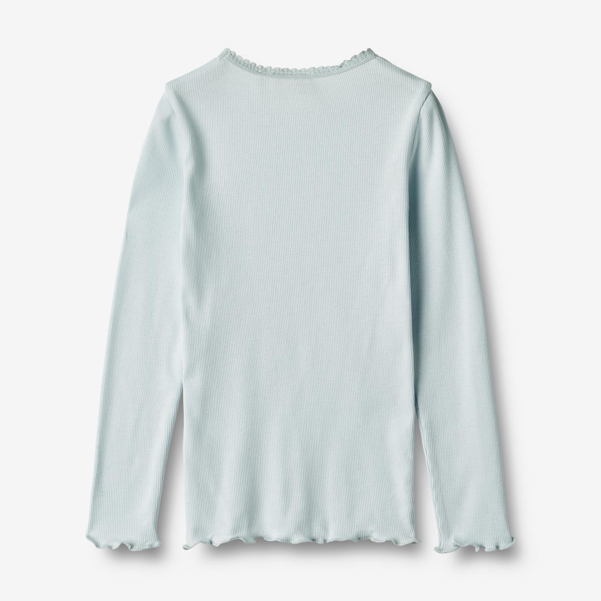 Langærmet Rib T-shirt Reese - light blue