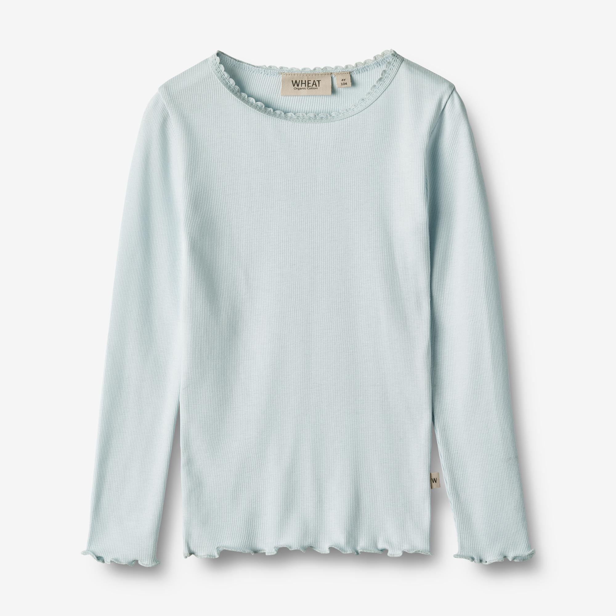 Wheat Main   Langærmet Rib T-shirt Reese Jersey Tops and T-Shirts 4030 light blue