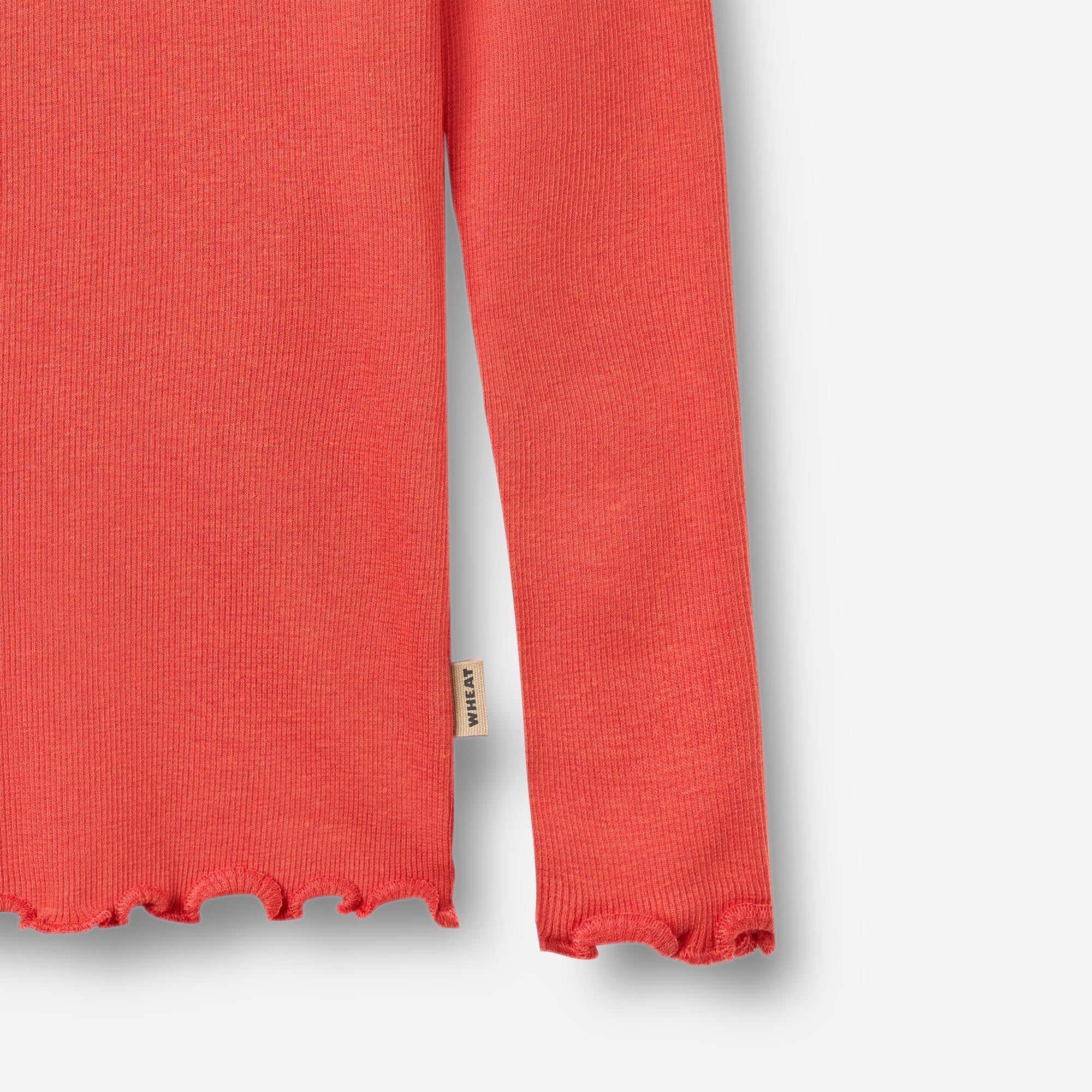 Langærmet Rib T-shirt Reese - candy red