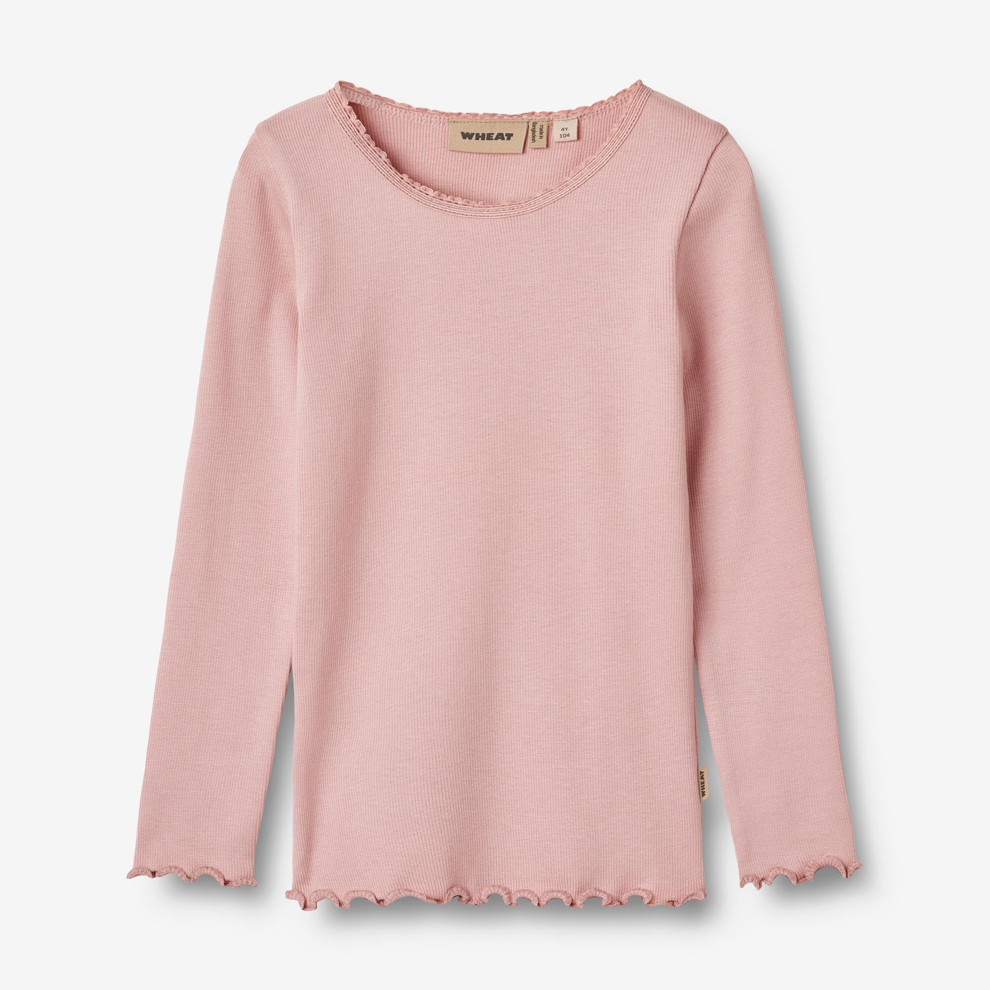 Wheat Main Langærmet Rib T-shirt Reese Jersey Tops and T-Shirts 1188 rose frost