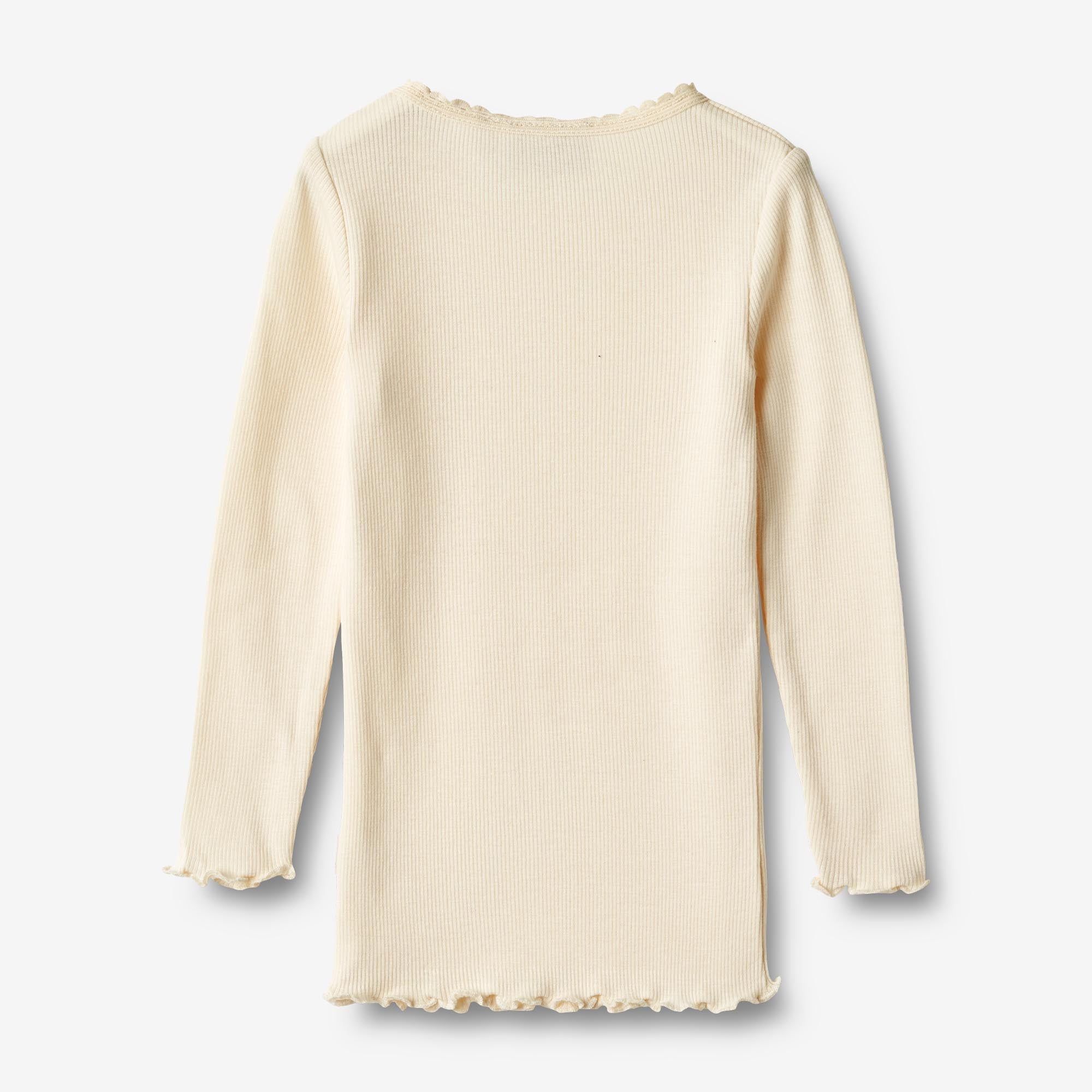 Langærmet Rib T-shirt Reese - cream