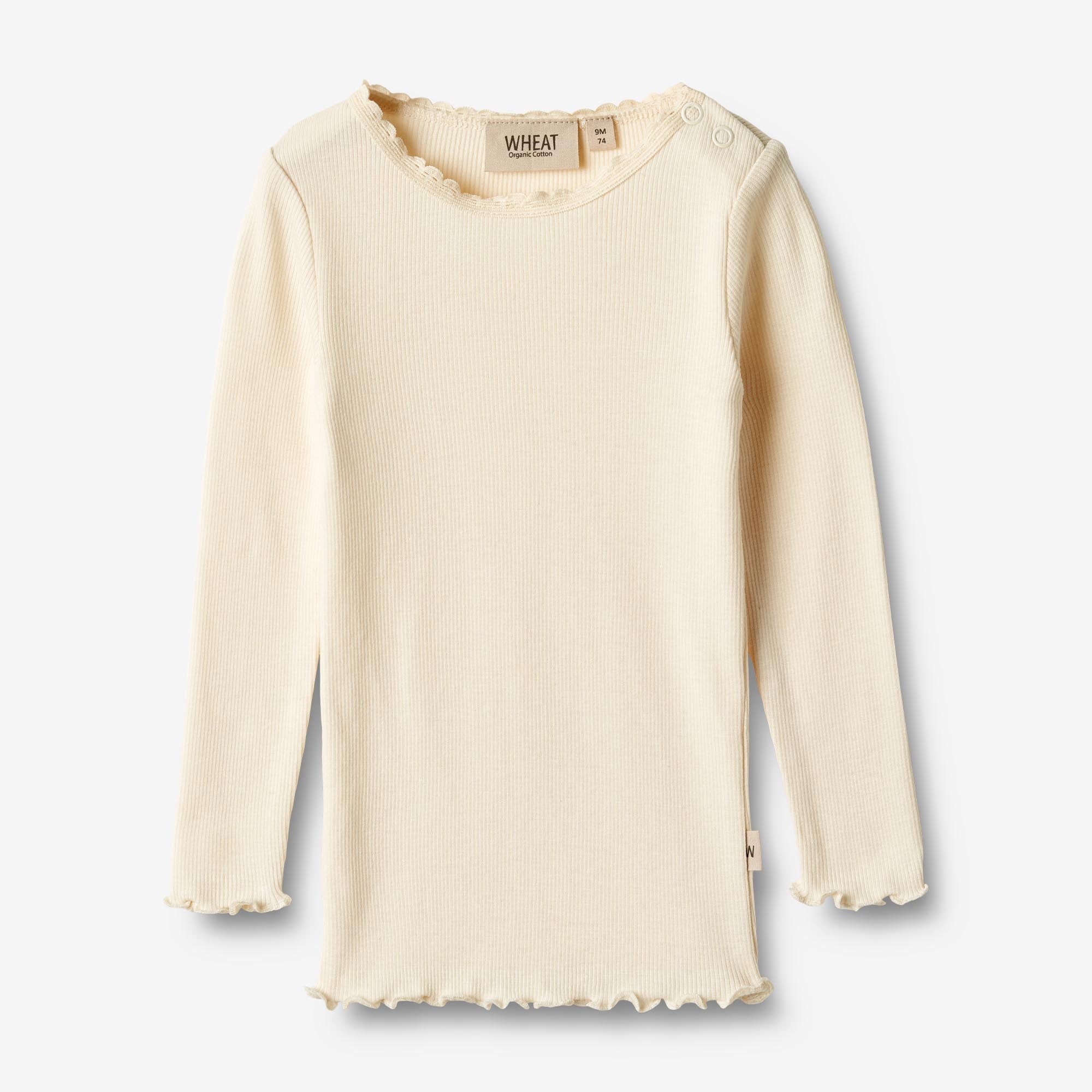 Wheat Main   Langærmet Rib T-shirt Reese Jersey Tops and T-Shirts 3171 cream