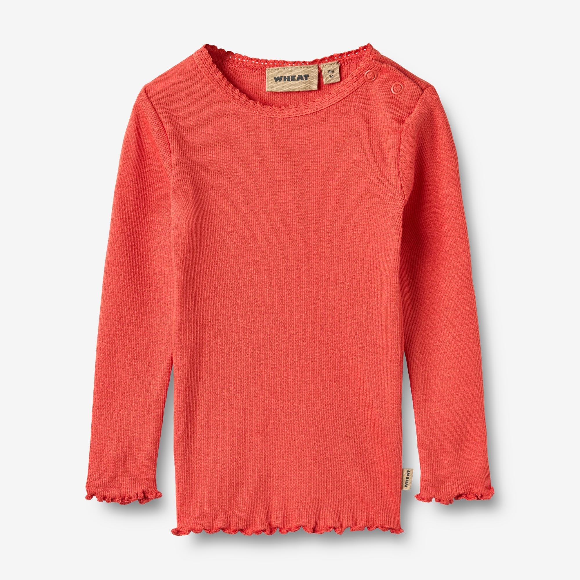 Wheat Main Langærmet Rib T-shirt Reese | Baby Jersey Tops and T-Shirts 1123 candy red