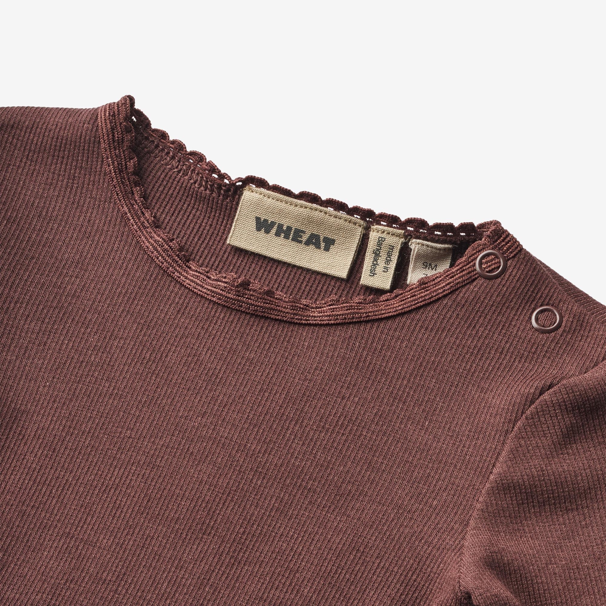Langærmet Rib T-shirt Reese | Baby - eggplant