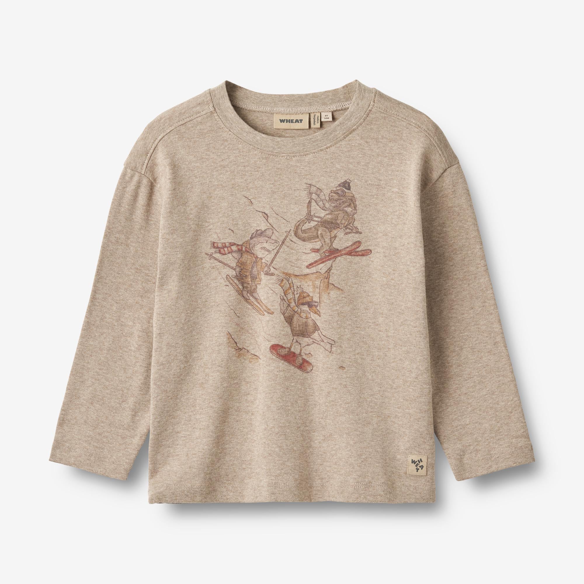 Wheat Main Langærmet T-shirt Claus Jersey Tops and T-Shirts 0072 gravel melange