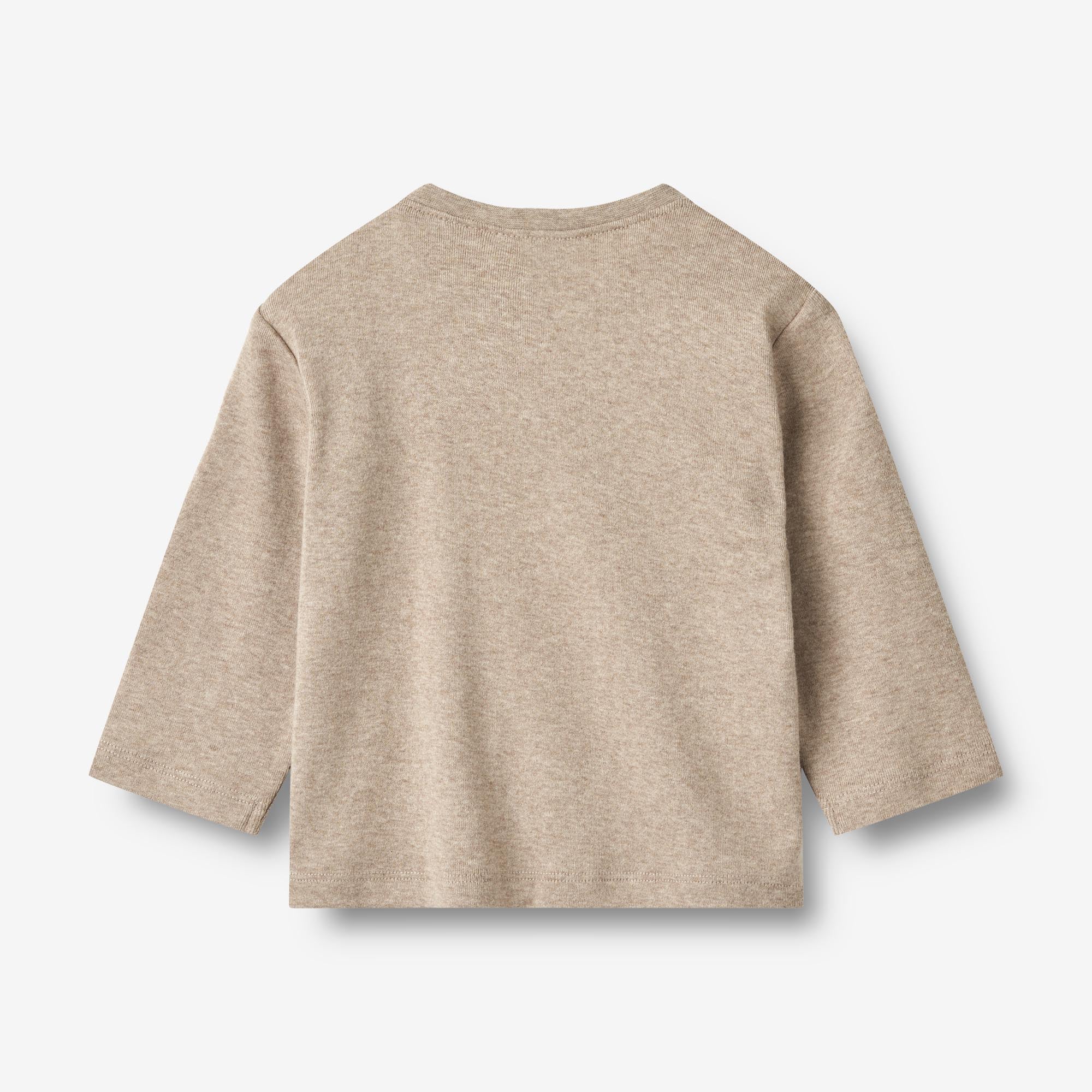 Langærmet T-shirt Ged - gravel melange