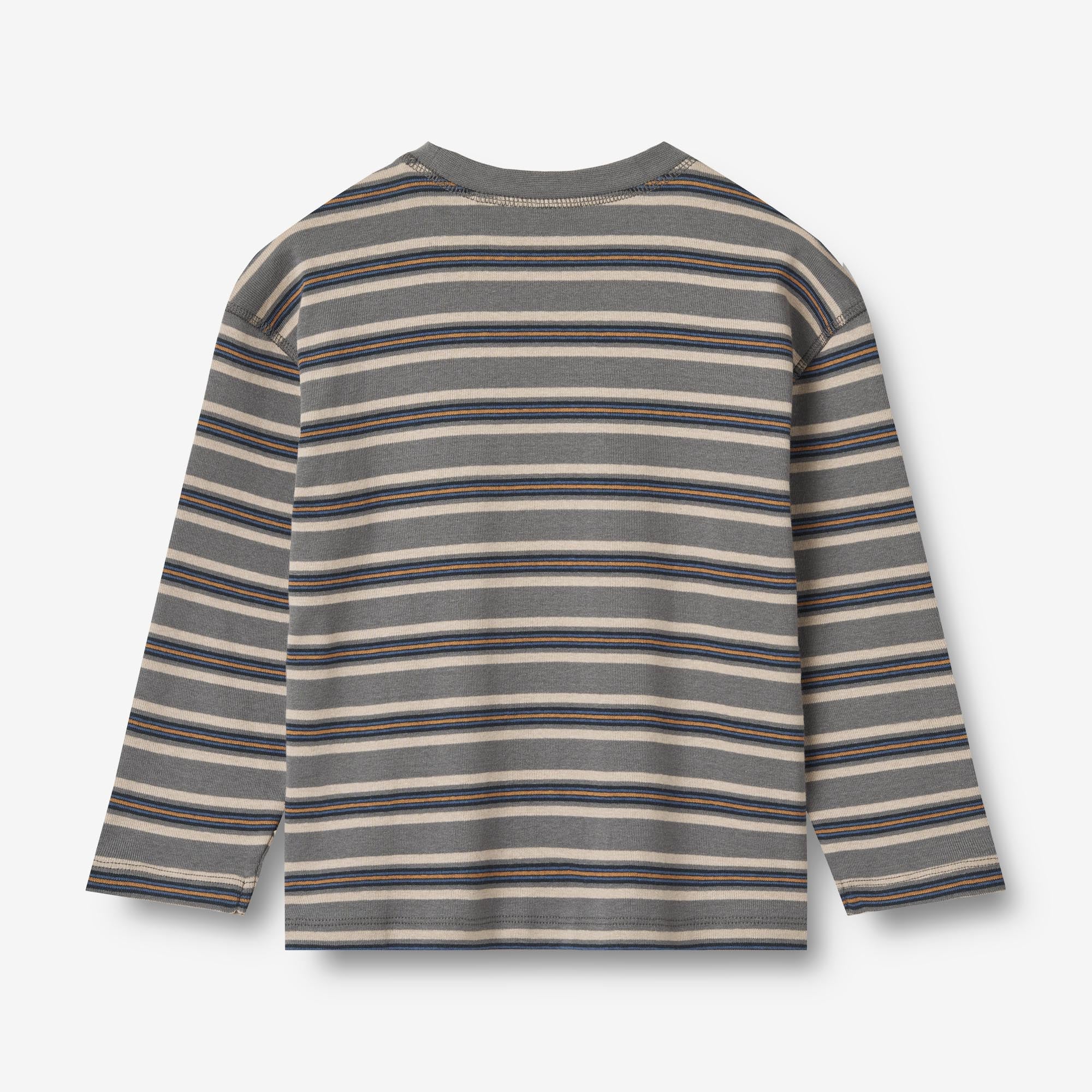Langærmet T-shirt Hans - stormy blue stripe