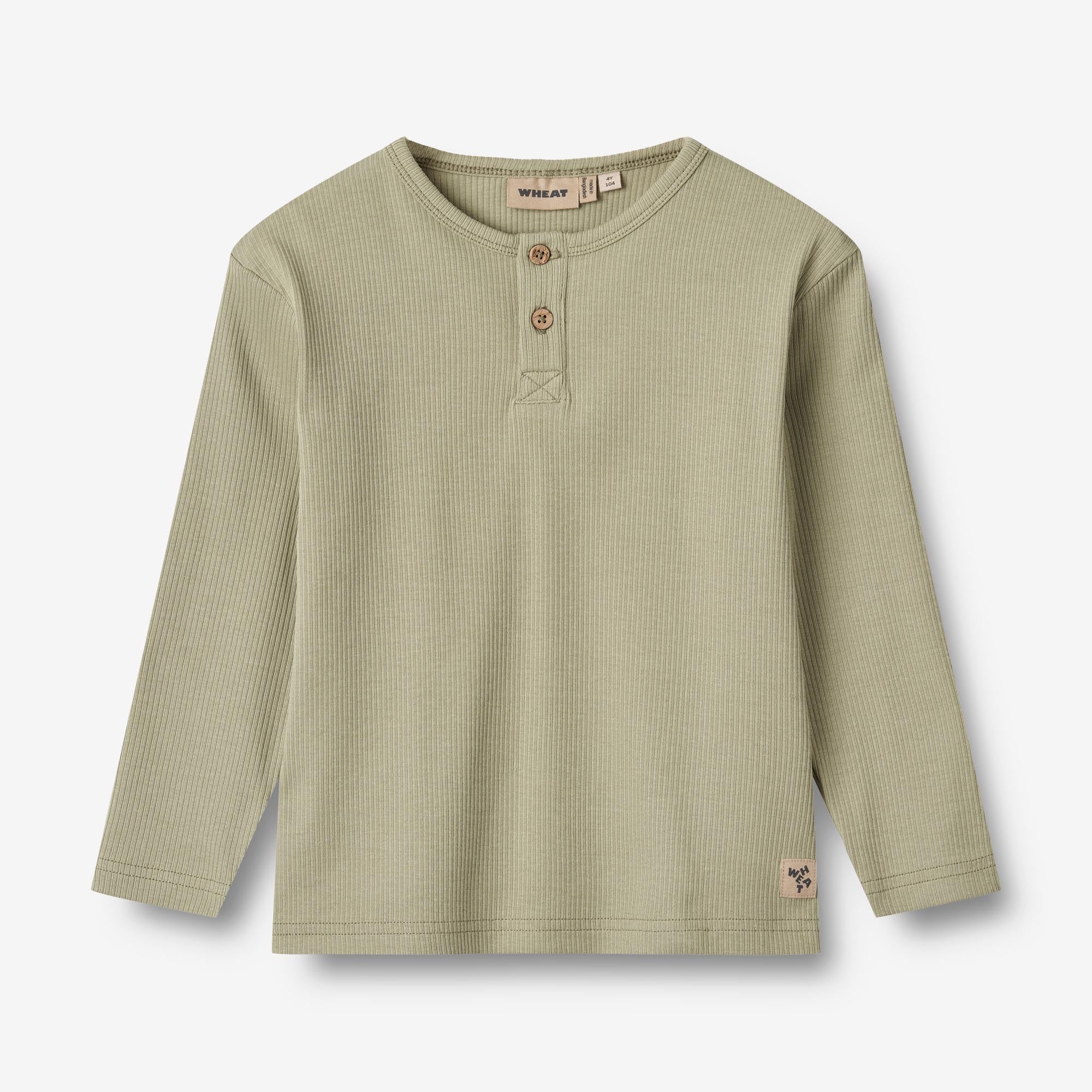 Wheat Main Langærmet T-shirt Morris Jersey Tops and T-Shirts 1145 green tea
