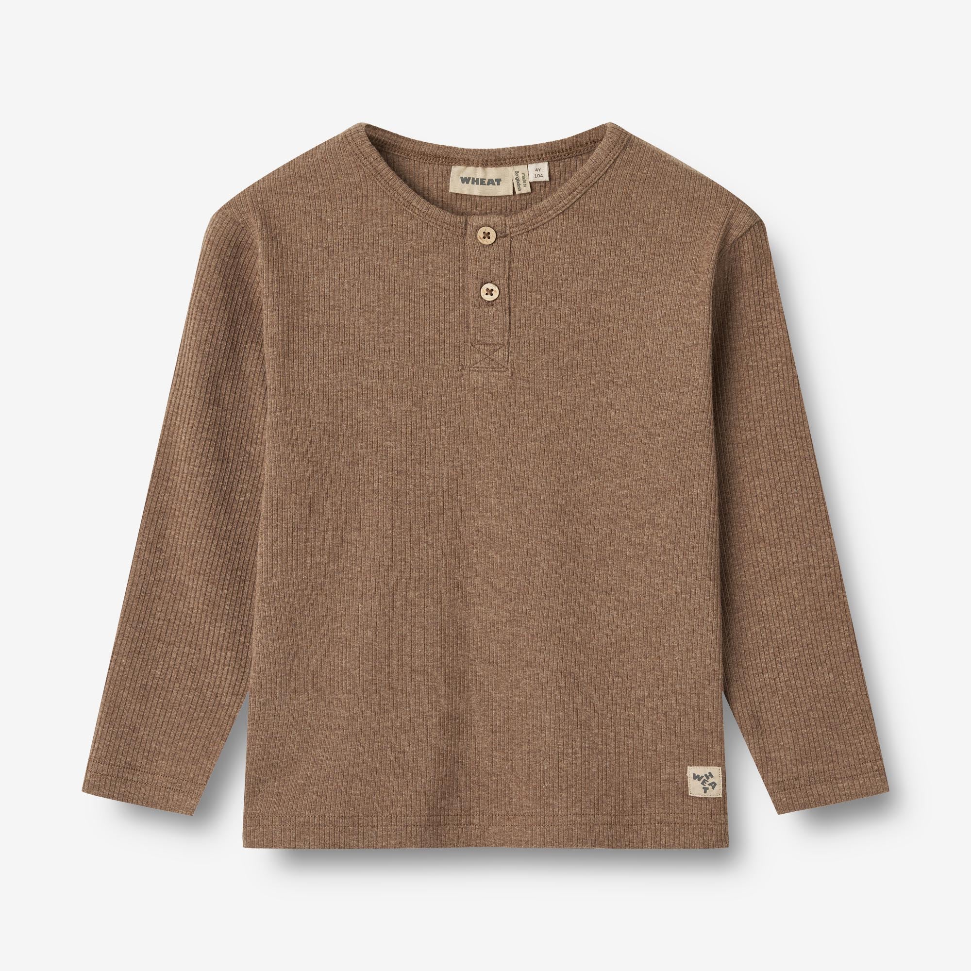 Wheat Main Langærmet T-shirt Morris Jersey Tops and T-Shirts 3303 coffee melange