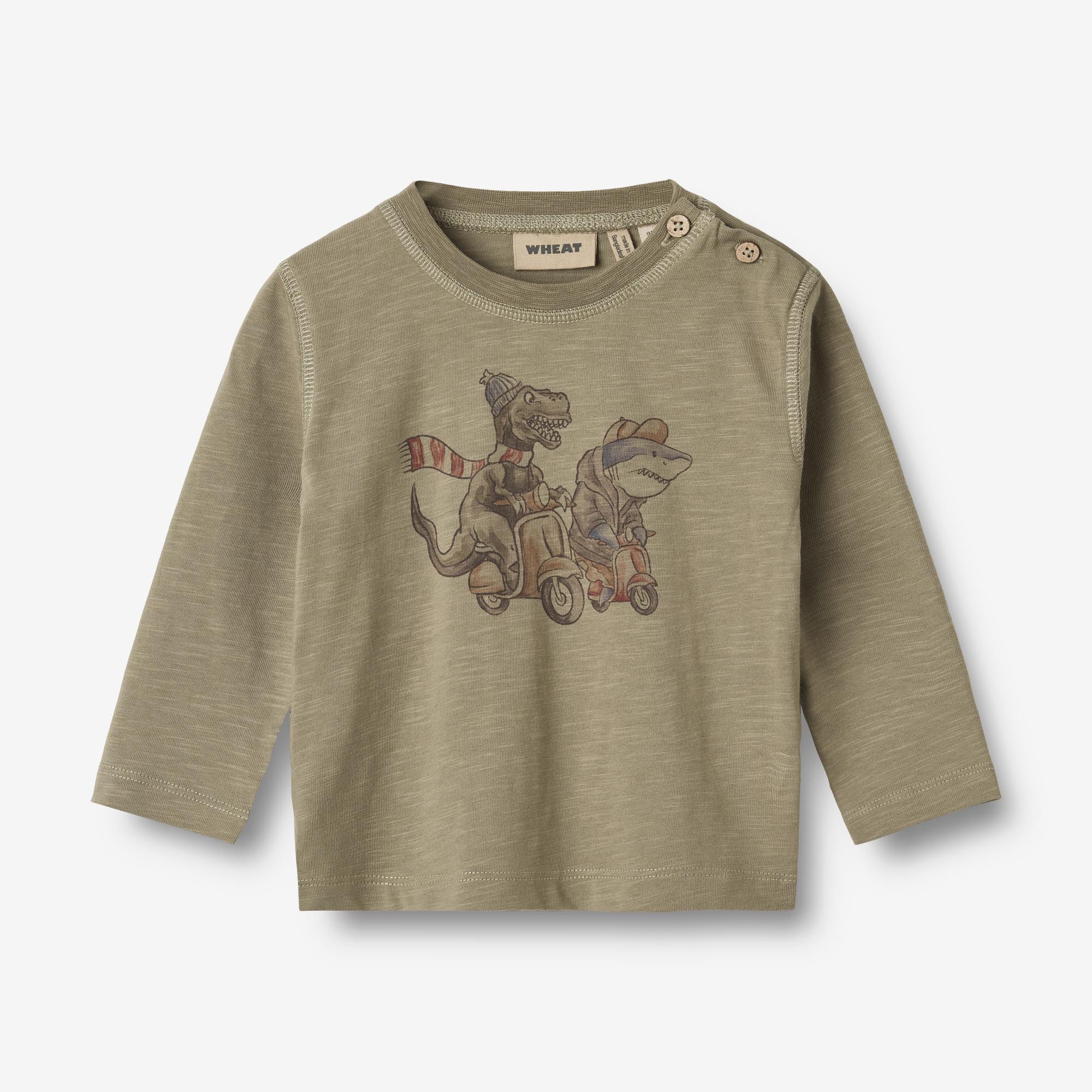 Wheat Main Langærmet T-shirt Ole | Baby Jersey Tops and T-Shirts 1137 dry sage