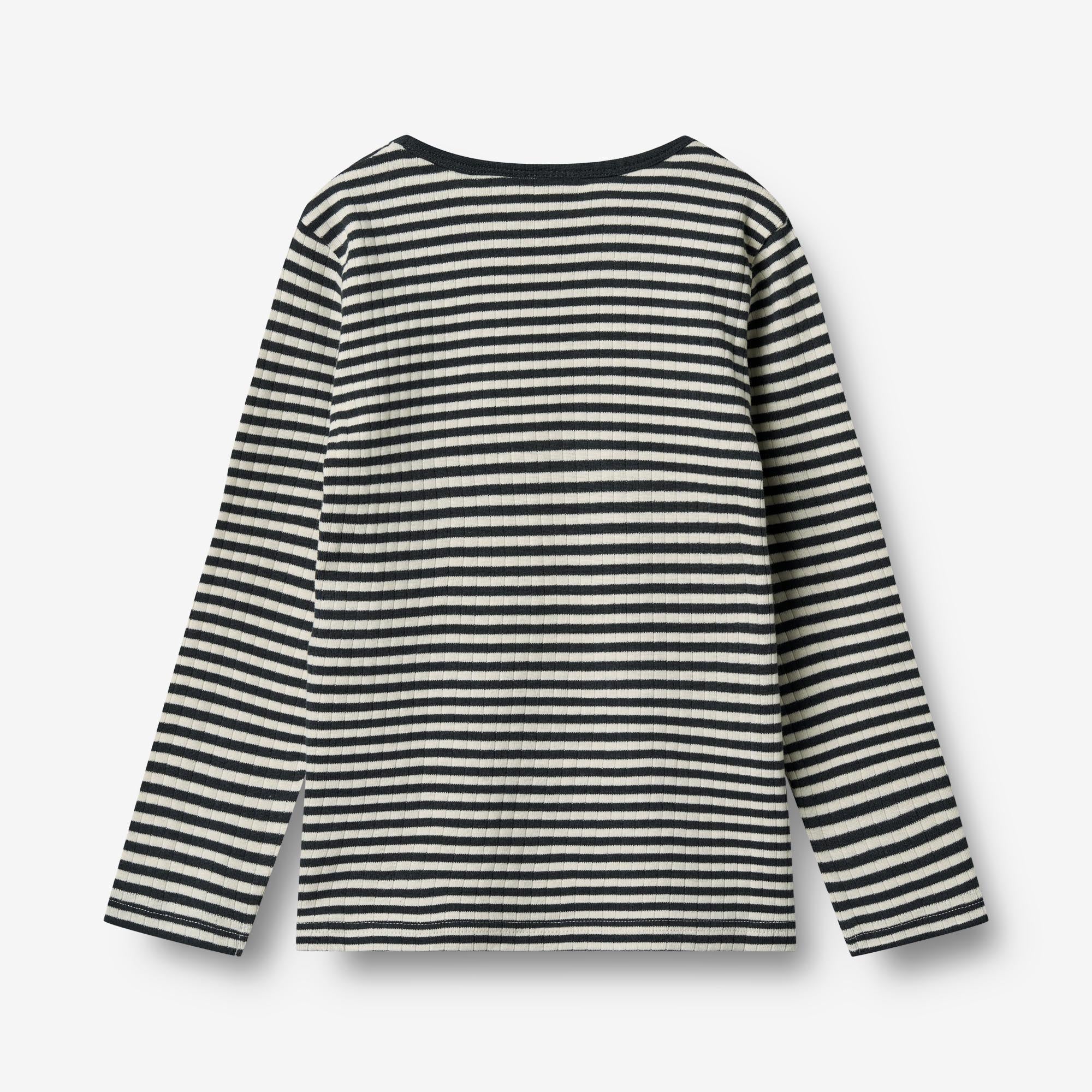 Langærmet T-shirt Stig - navy rib stripe