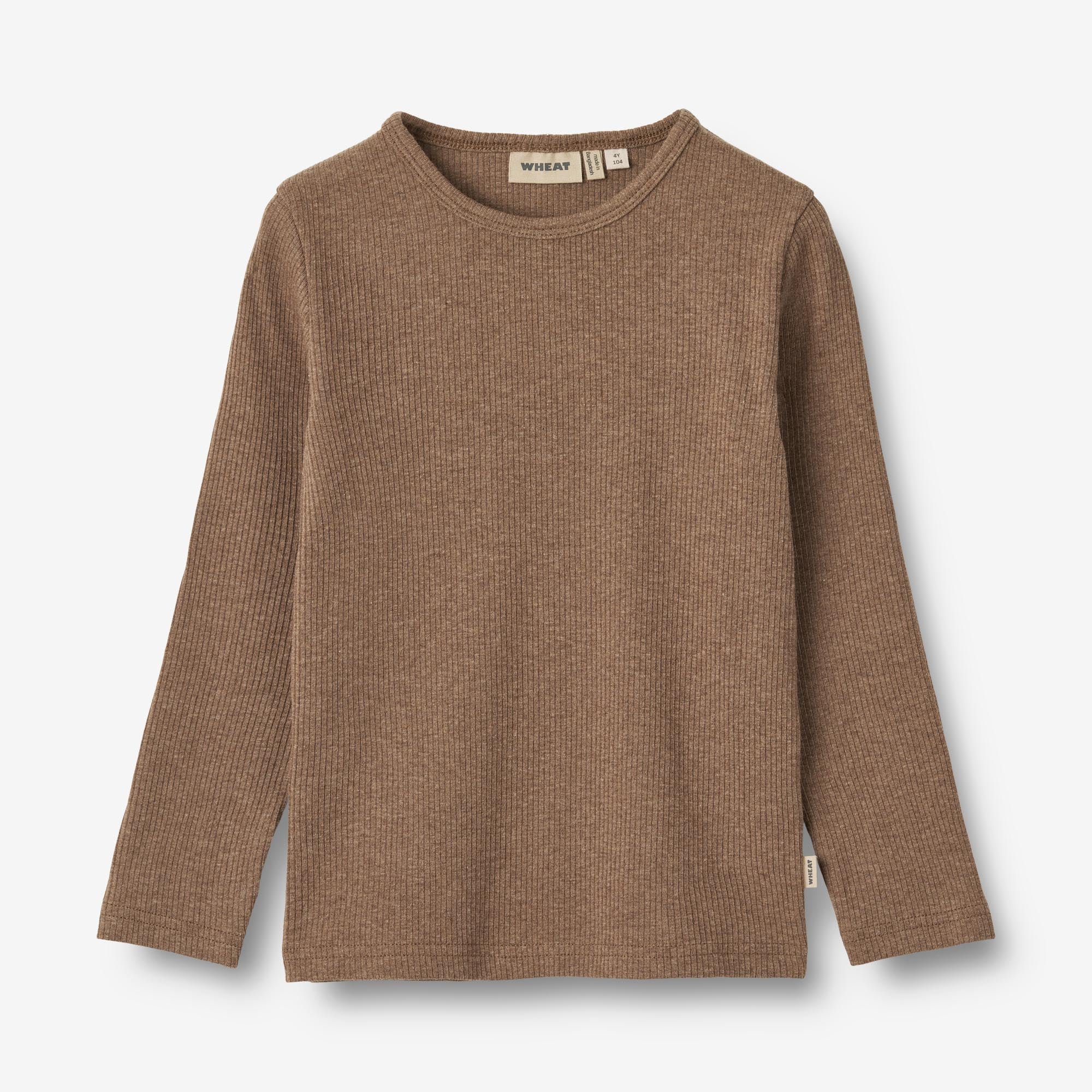 Wheat Main Langærmet T-shirt Stig Jersey Tops and T-Shirts 3303 coffee melange
