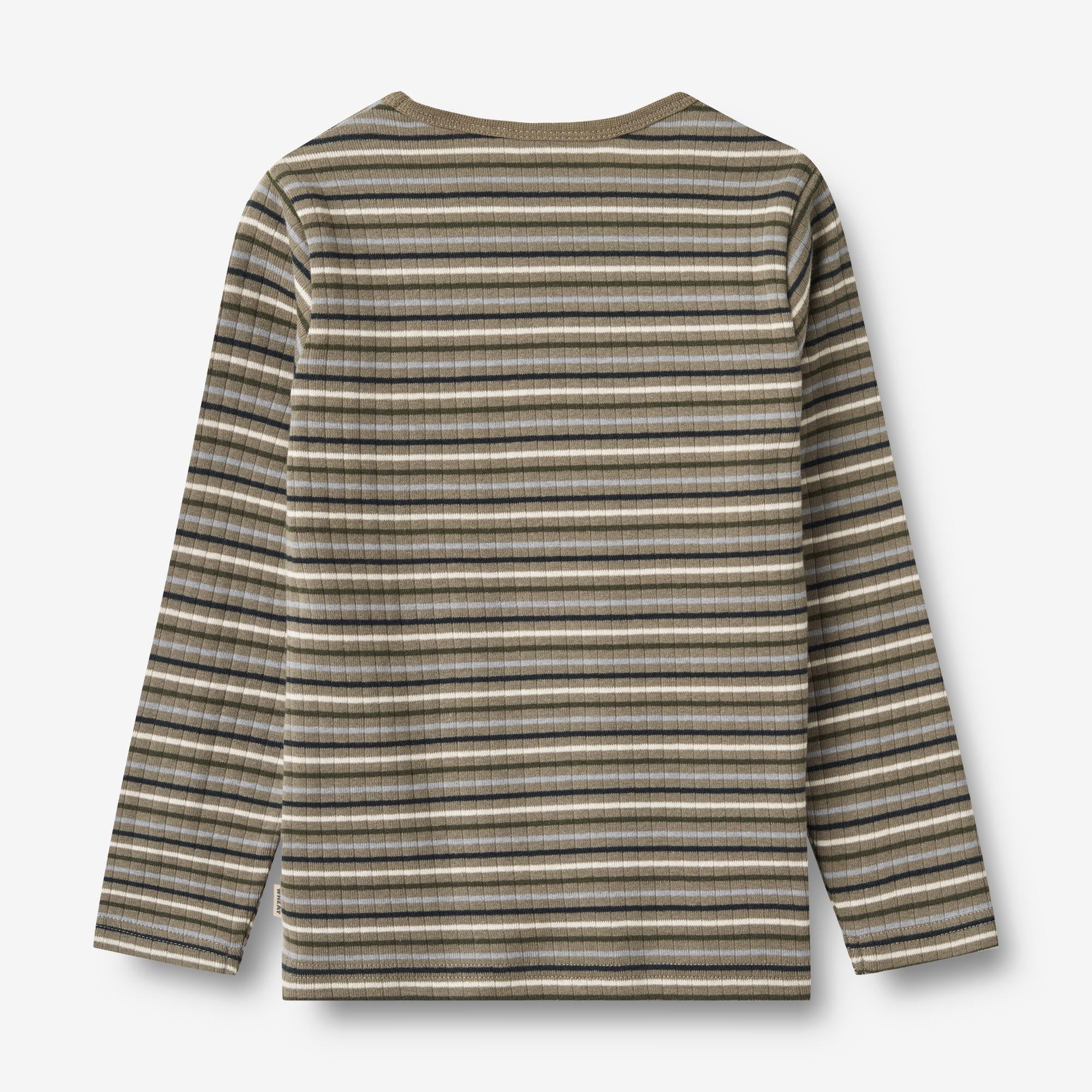 Langærmet T-shirt Stig - multi stripe