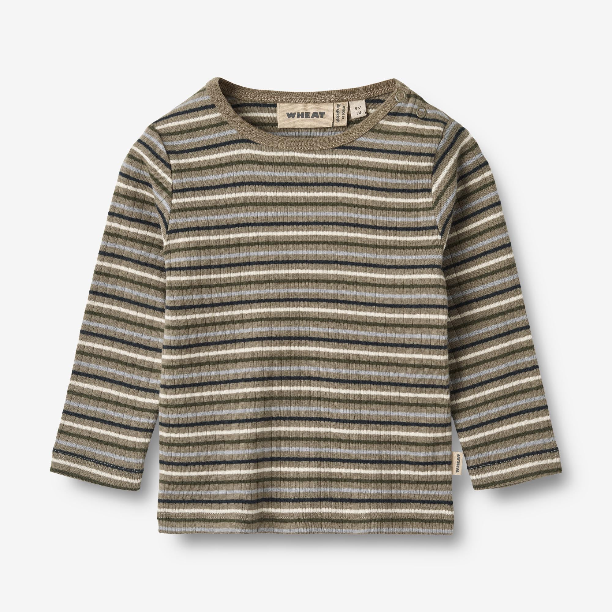 Wheat Main Langærmet T-shirt Stig | Baby Jersey Tops and T-Shirts 0181 multi stripe