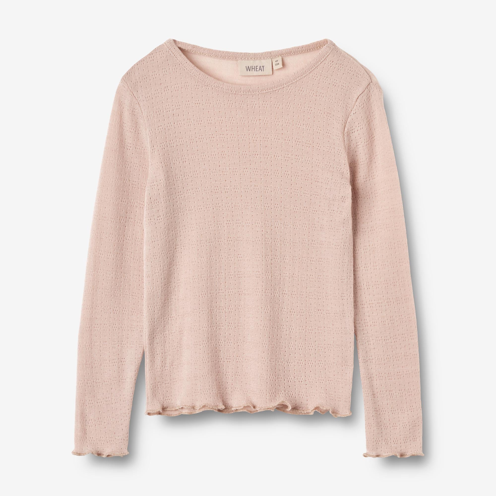Wheat Wool Langærmet Uld T-shirt Alli Jersey Tops and T-Shirts 1356 pale lilac