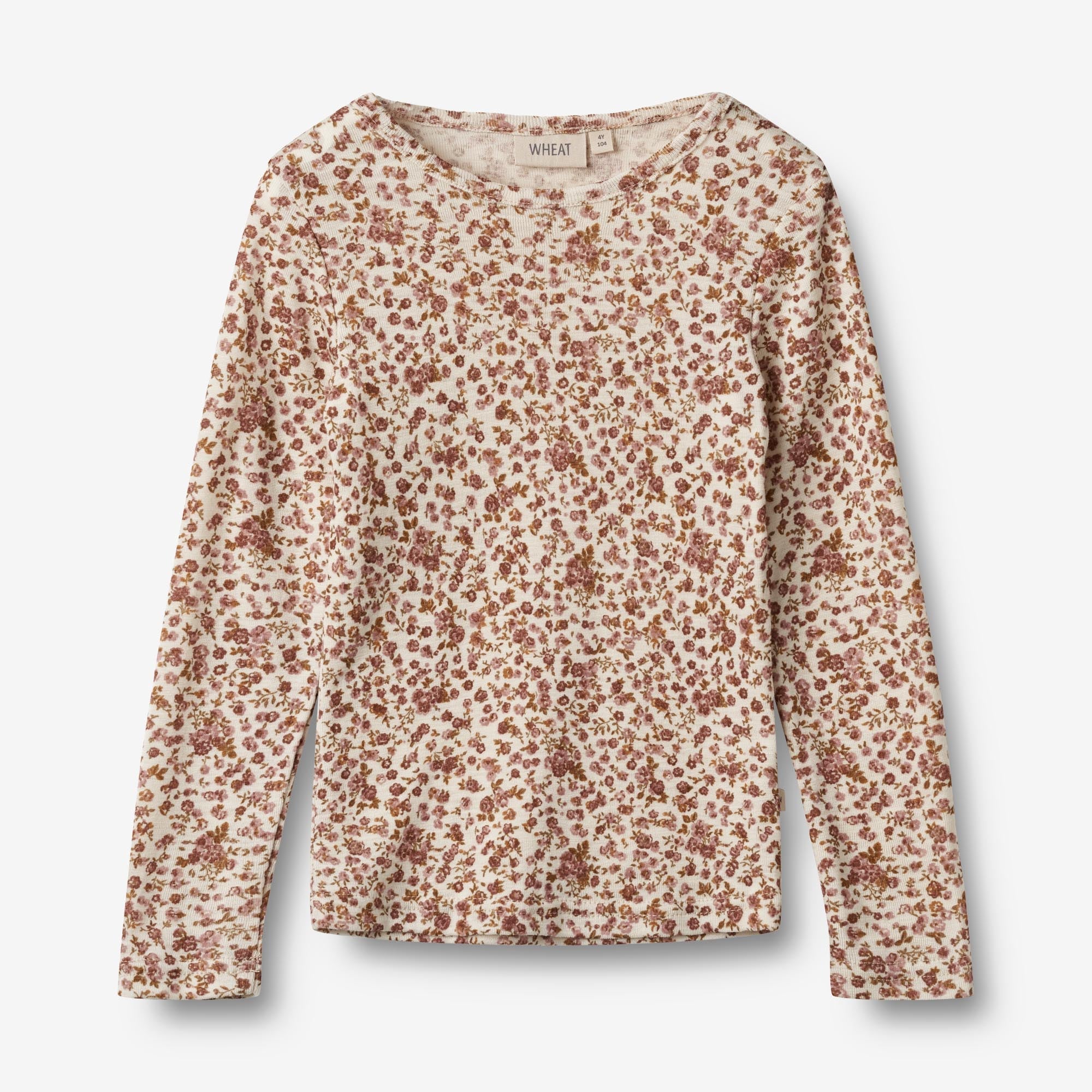 Wheat Wool Langærmet Uld T-shirt Alfie Jersey Tops and T-Shirts 2475 rose flowers