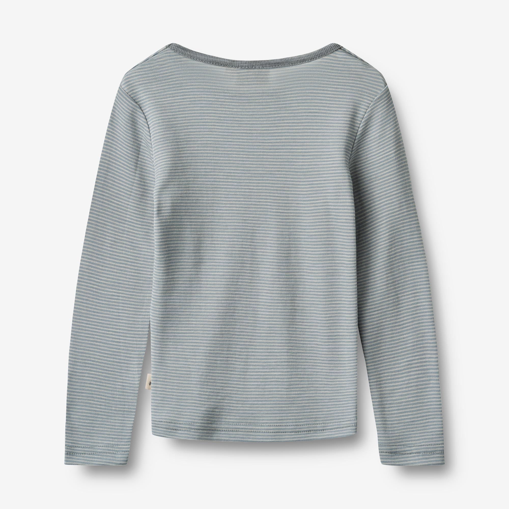 Langærmet Uld T-shirt Alfie - cloudy sky stripe