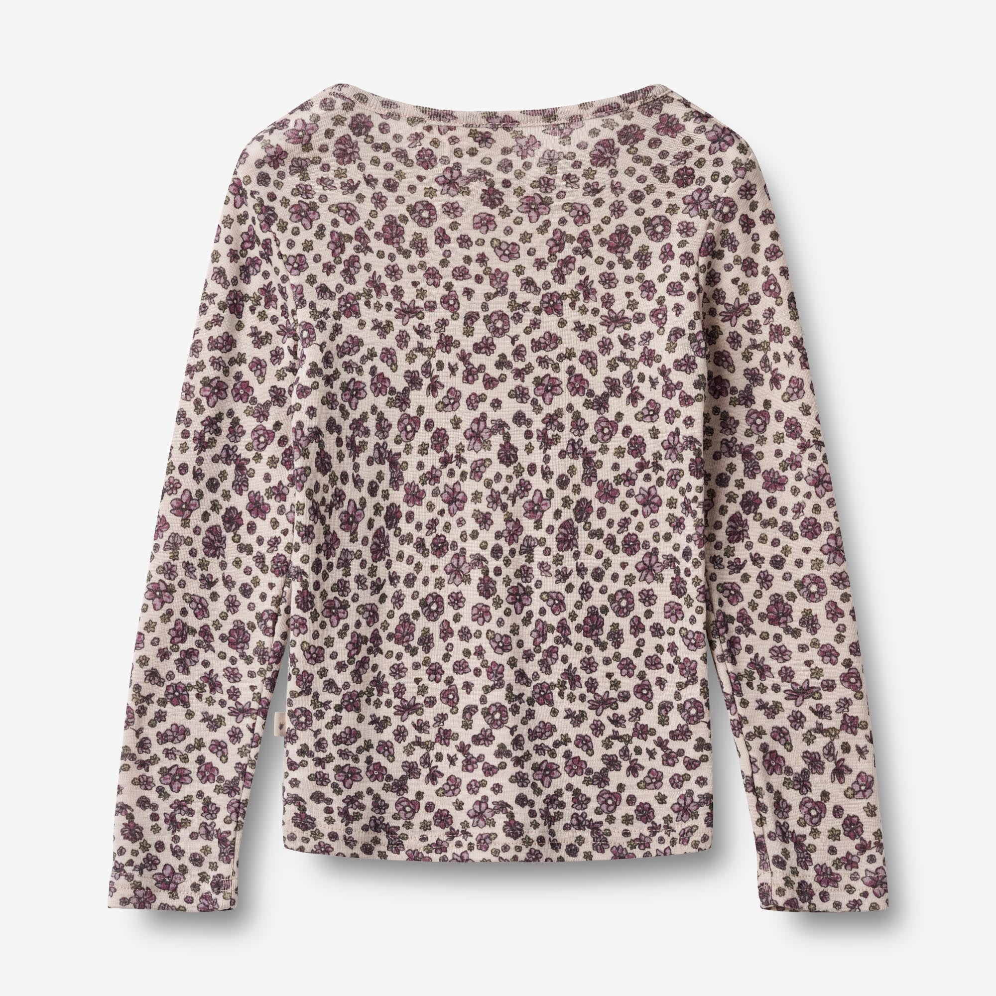 Langærmet Uld T-shirt Alfie - autumn flowers