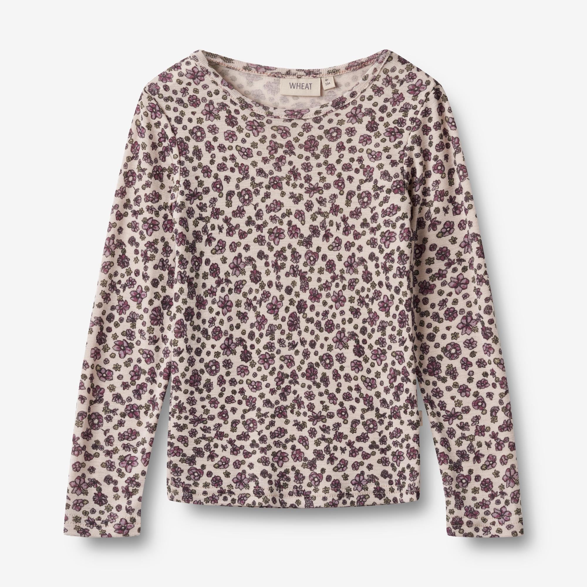 Wheat Wool Langærmet Uld T-shirt Alfie Jersey Tops and T-Shirts 1114 autumn flowers
