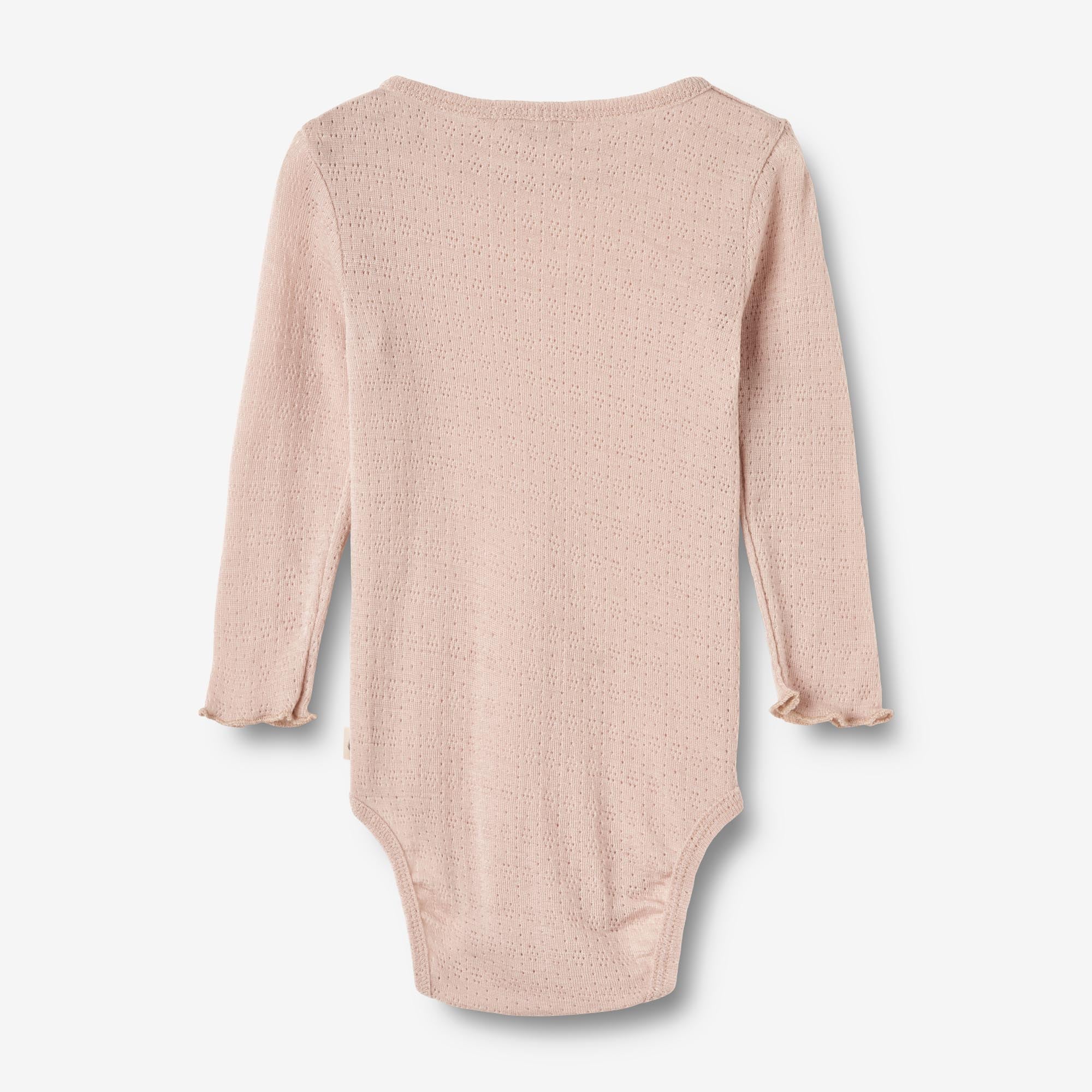 Langærmet Uld/silke body Liea - pale lilac