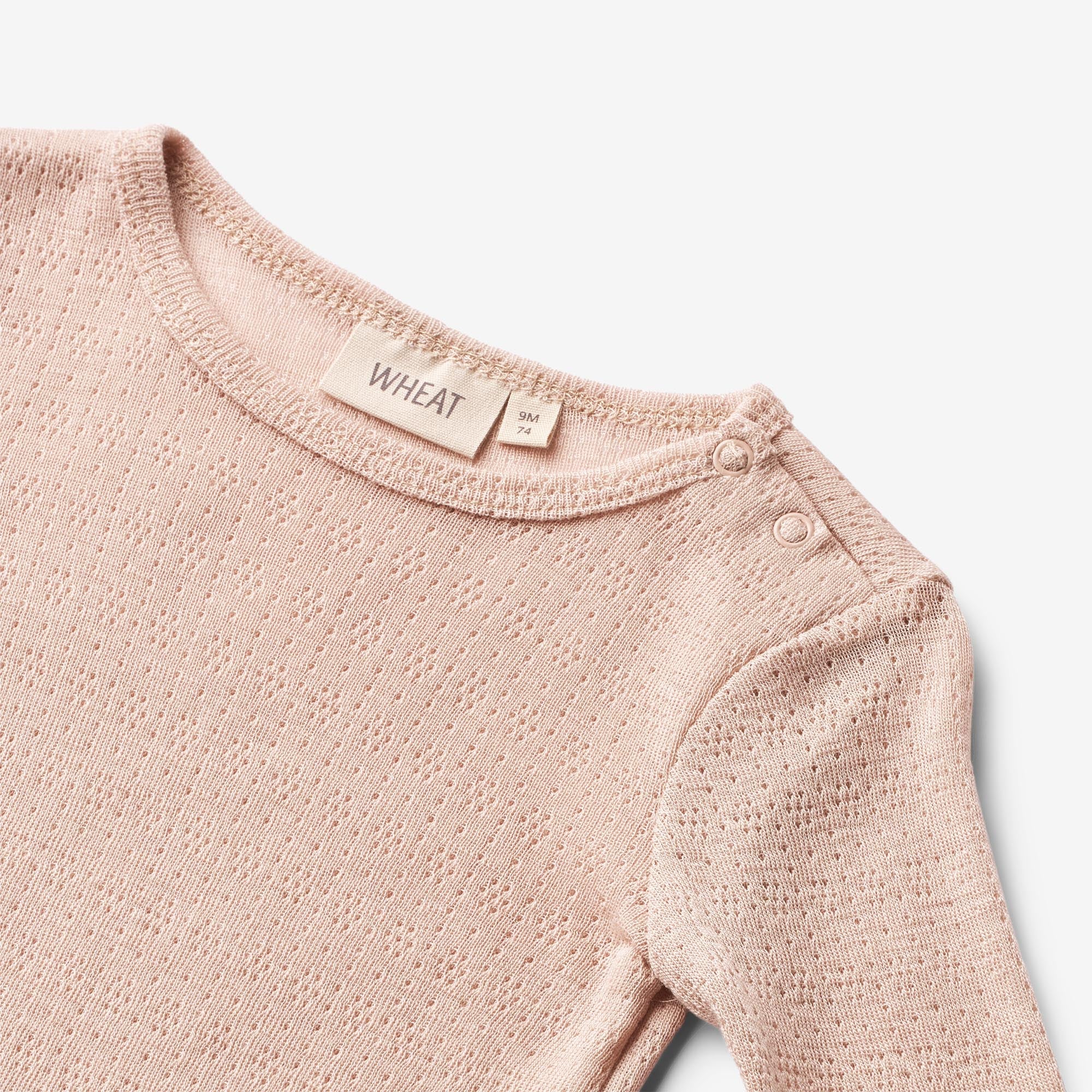 Langærmet Uld/silke body Liea - pale lilac