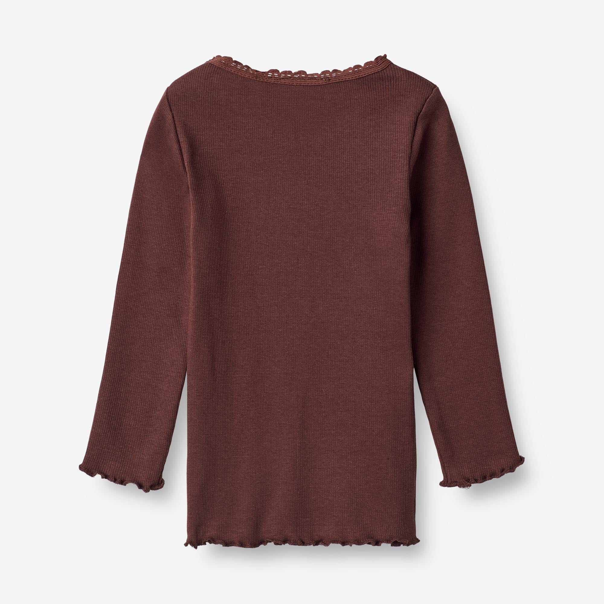 Langærmet Rib T-shirt Reese | Baby - aubergine