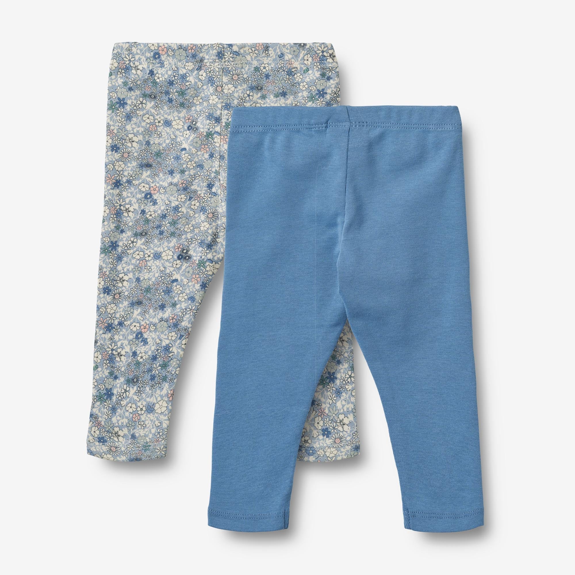 Sæt af 2 Jersey Leggings Jules - blue summer flowers